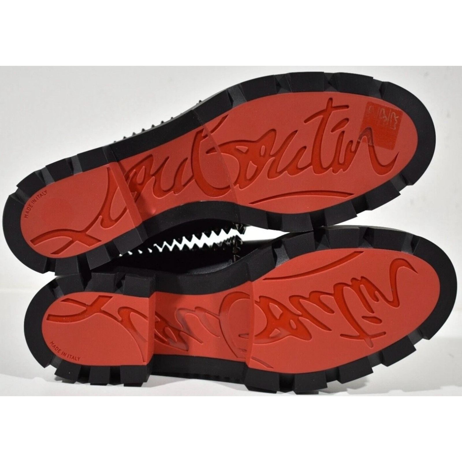 Christian Louboutin Christian Louboutin Out Lina Spike Lug Flat Black Calf Size US 10.5 / IT 40.5 - 12 Thumbnail