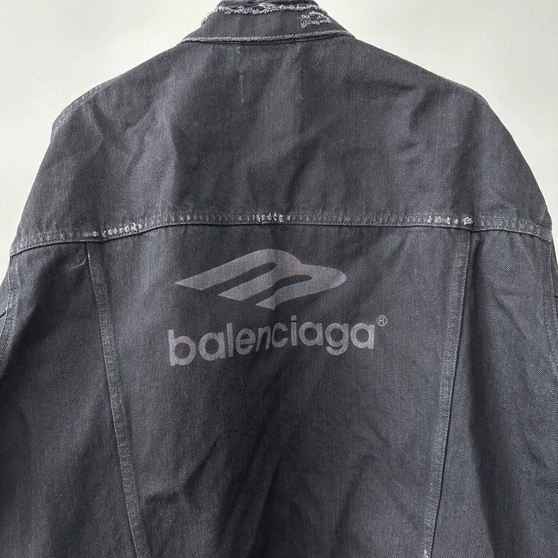 Balenciaga Balenciaga FW22 3B SPORTS ICON Embroidered Logo Denim Jacke Size US S / EU 44-46 / 1 - 4 Thumbnail