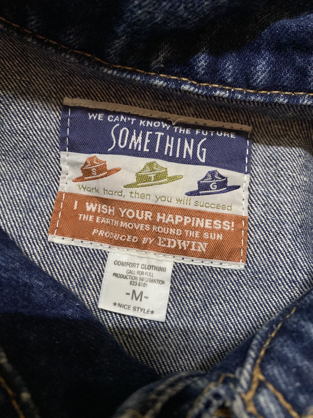 Edwin Vintage SOMETHING EDWIN Japanese Denim Jacket Blue Selvedge Size M / US 6-8 / IT 42-44 - 18 Thumbnail