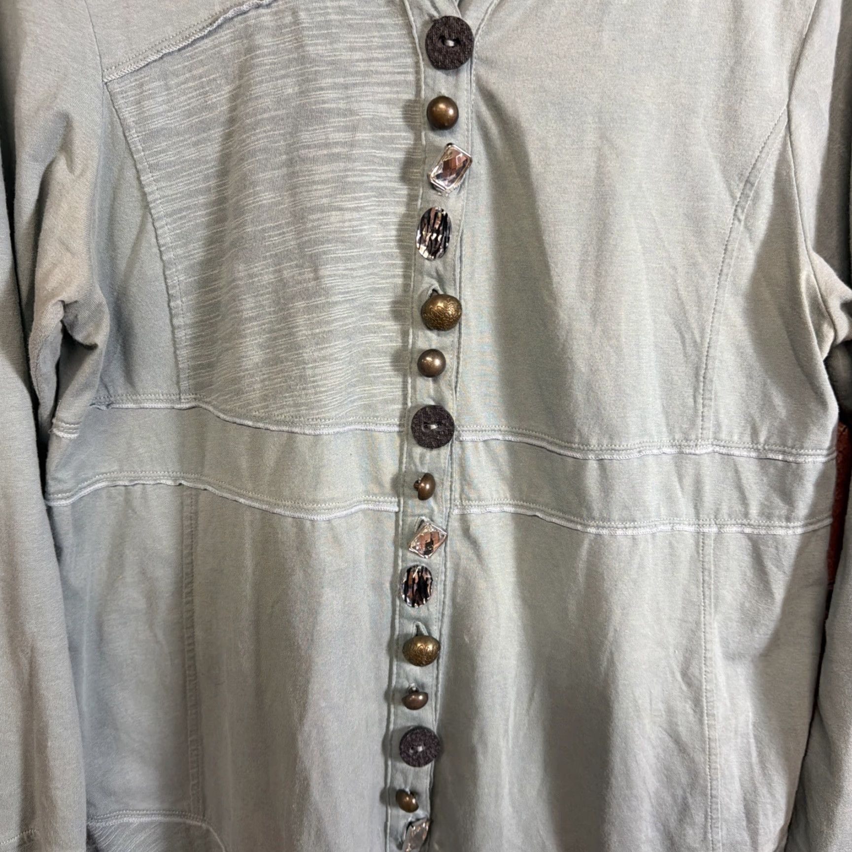 Vintage Neon Buddha Jacket Women L Green Button Knit Cotton Blend Casual Basic Jacket Regular Size L / US 10 / IT 46 - 2 Thumbnail