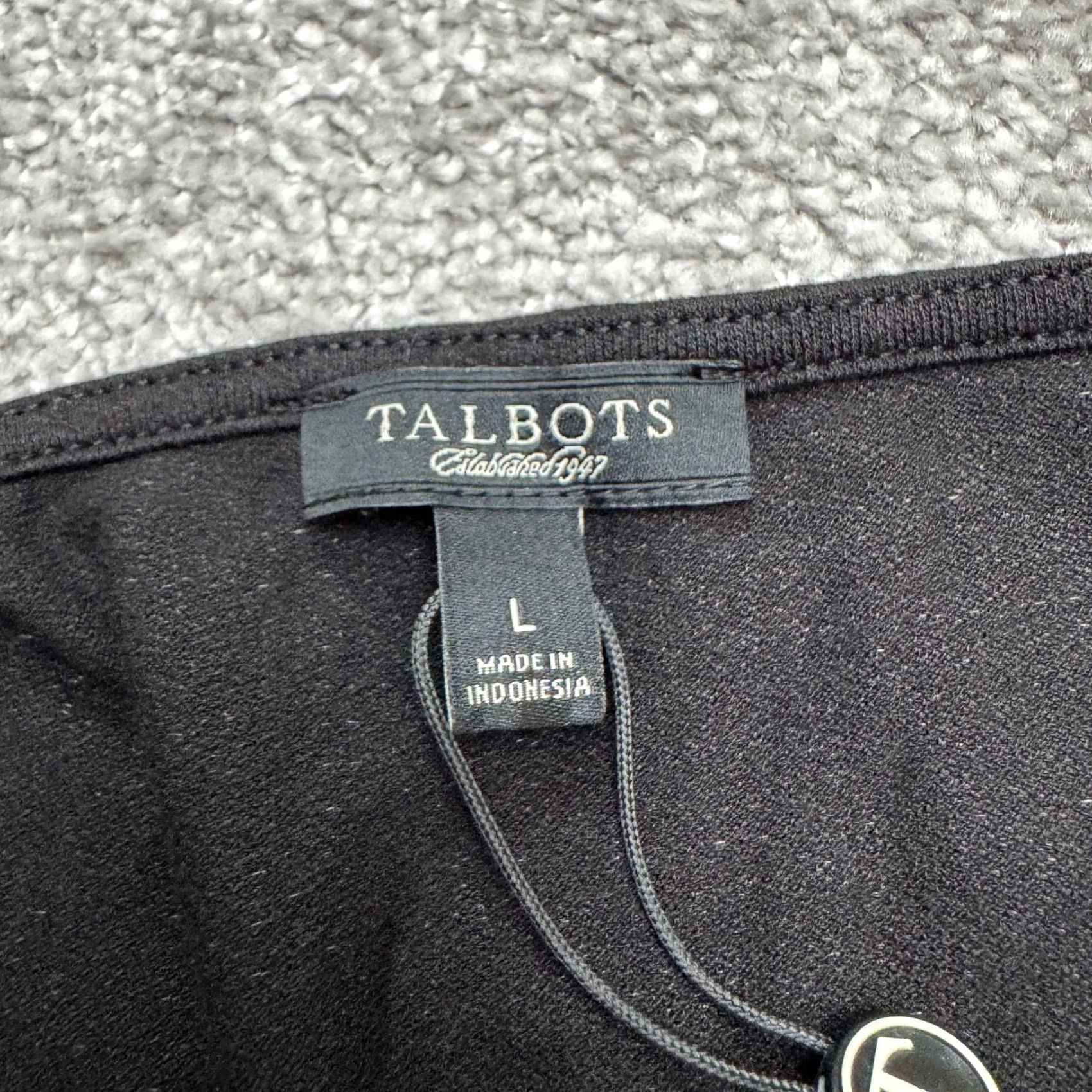 Talbots Talbots Dress 3/4 Sleeve Boat Neck Ruched Jersey Midi Womens Large Black NWT Size L / US 10 / IT 46 - 6 Thumbnail