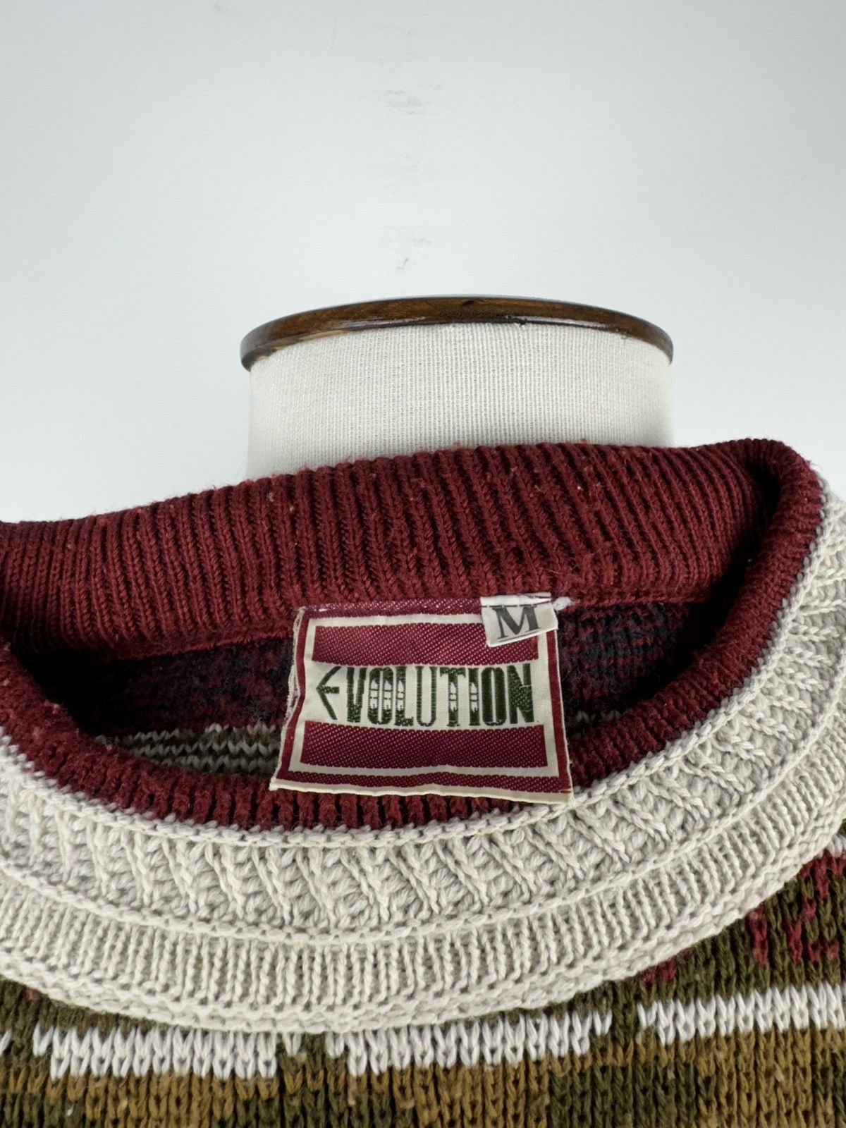 Japanese Brand × Vintage Vintage Evolution Acrylic Retro 90’ Sweater Abstract Jumper Size US M / EU 48-50 / 2 - 6 Thumbnail