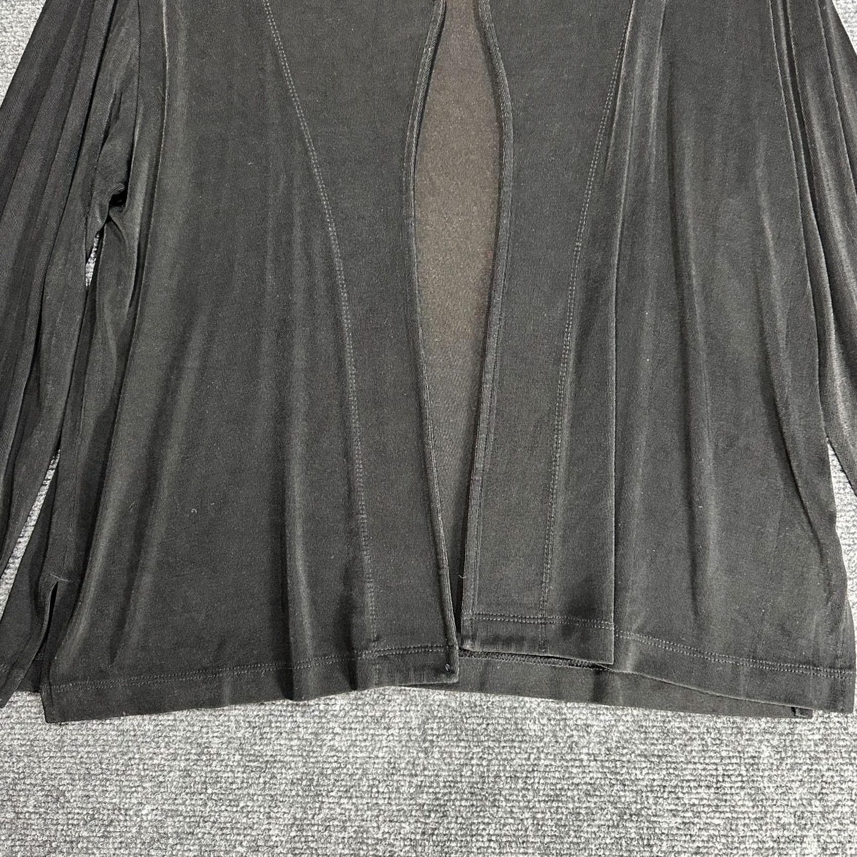 Vintage Chicos Travelers Cardigan Womens Large Black Stretch Knit Open Front Split Hem Size L / US 10 / IT 46 - 2 Thumbnail