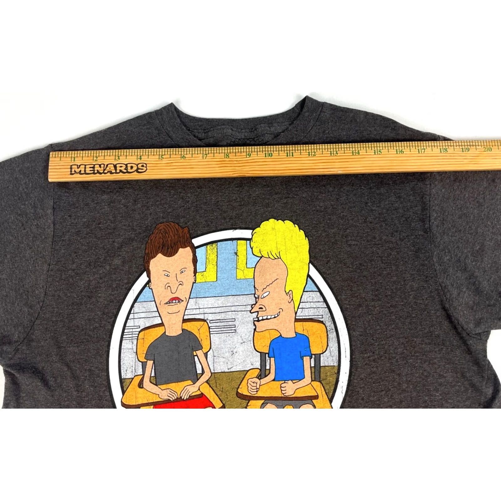 Vintage Beavis and Butt-Head T-Shirt MTv Unisex Adults Sz M Graphic Print Crew Neck Gray Short Sleeve Mike Judge 1990s Cartoon Rock Size US M / EU 48-50 / 2 - 7 Thumbnail