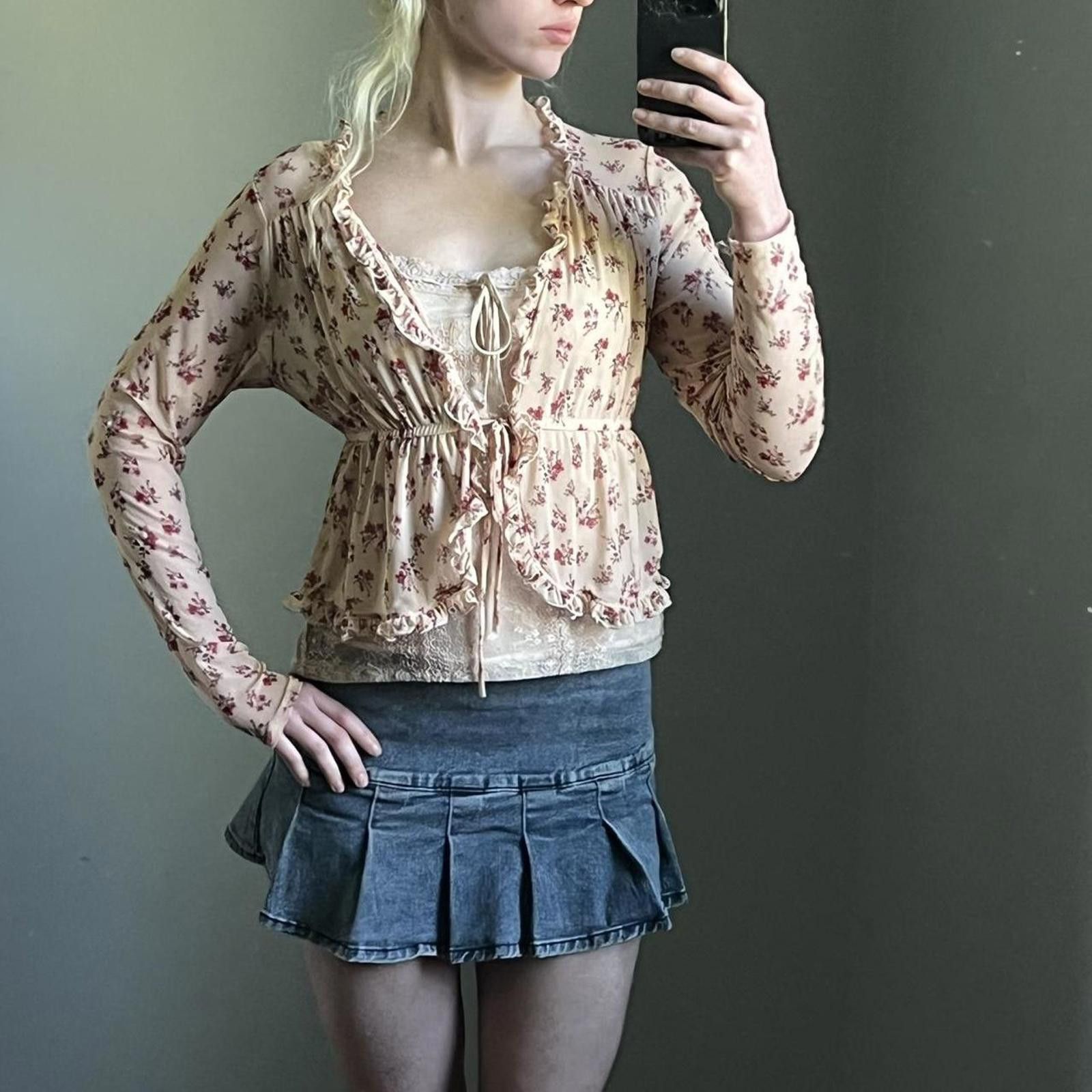 Other Floral blouse with tie front and ruffles Size S / US 4 / IT 40 - 4 Thumbnail