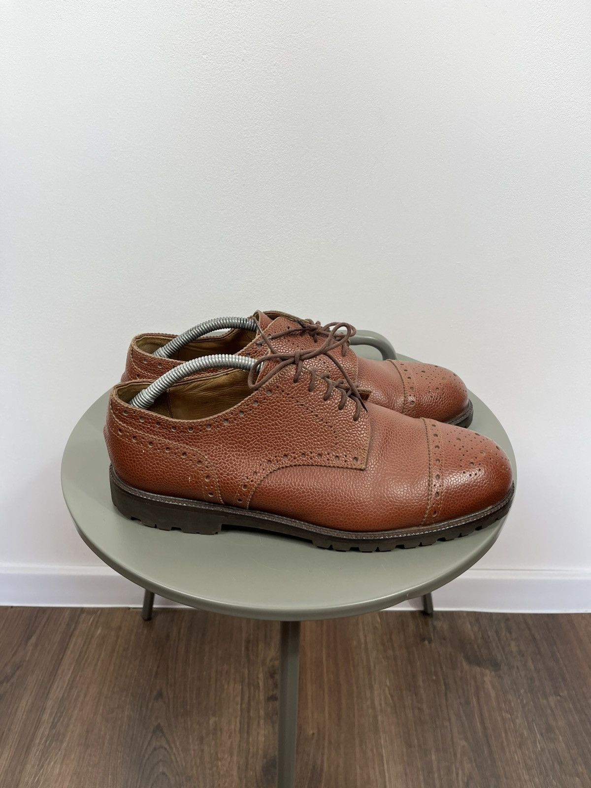 Other Leather Brogue Derby Shoes Vibram Sole Brown Lace Up Size 45 Size US 11 / EU 44 - 3 Thumbnail