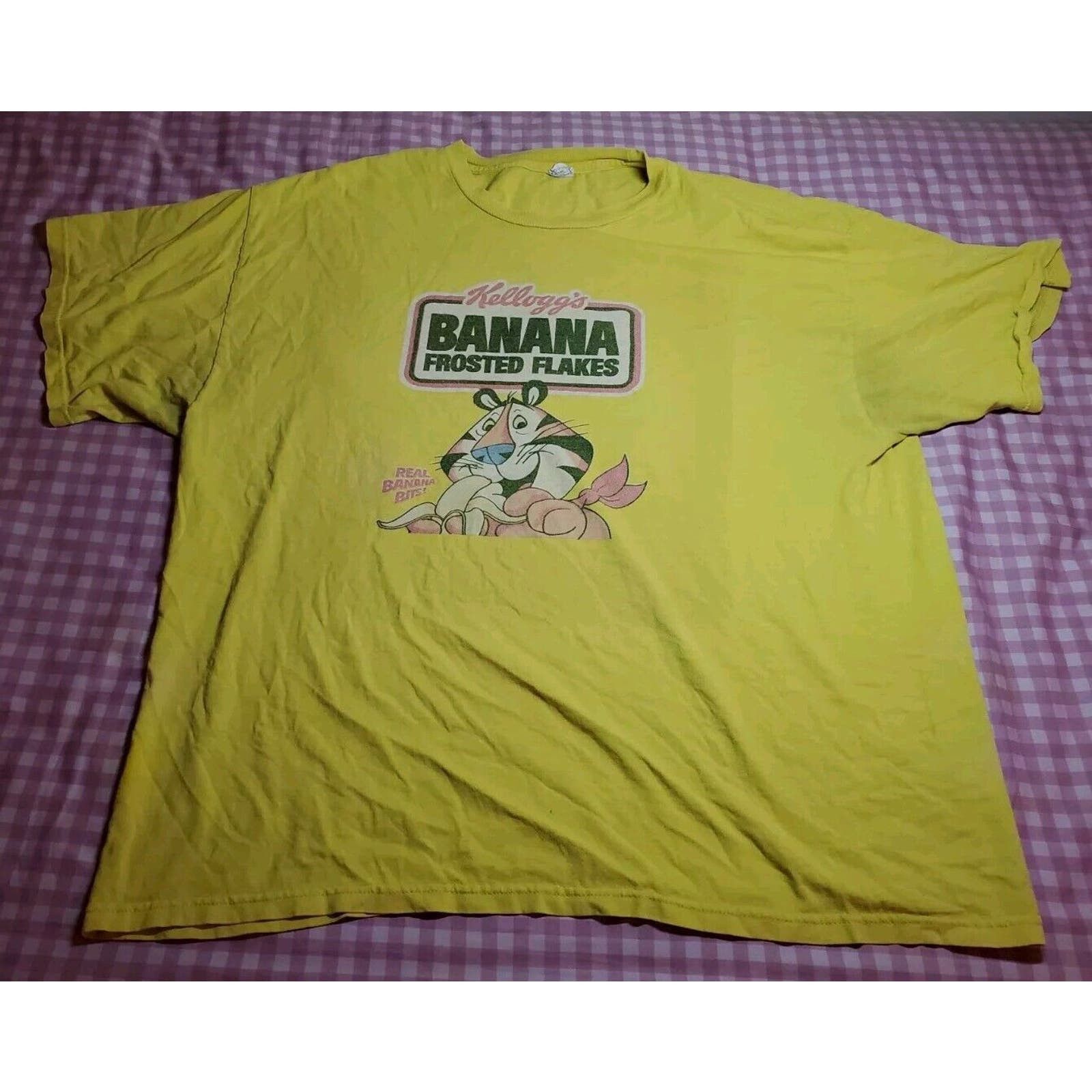 image of Vintage Banana Frosted Flakes T-Shirt Tony The Tiger 2X in Yellow, Men's (Size 2XL)