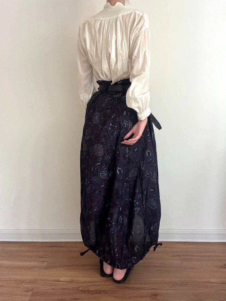 Y's Y's size 3 Flower bud waist gilded printed long skirt Size 24" / US 00 / IT 34 - 4 Thumbnail