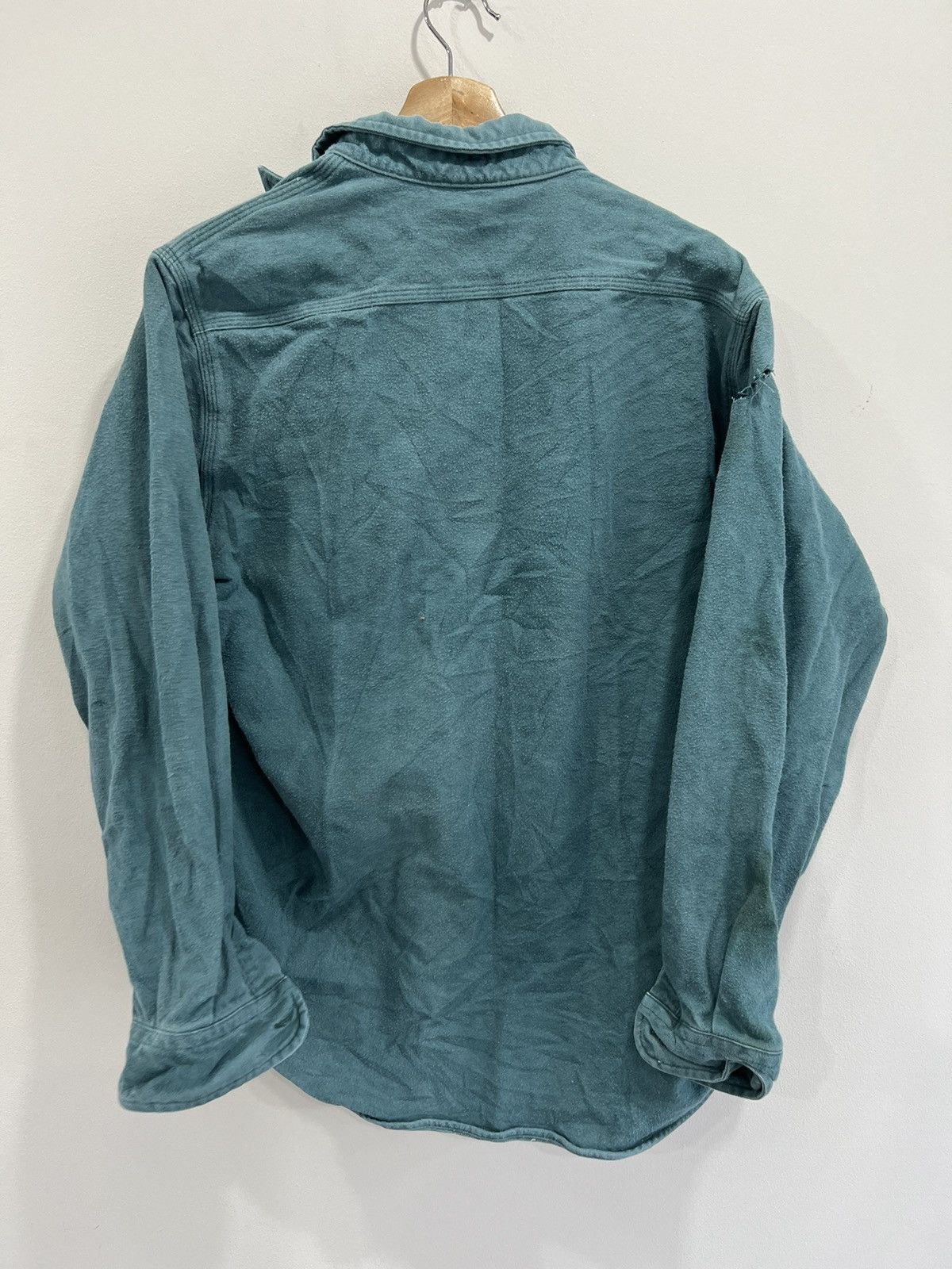 Carhartt × Vintage Vintage Carhartt Rugged Wear Green Button Up Shirt Size US L / EU 52-54 / 3 - 2 Thumbnail