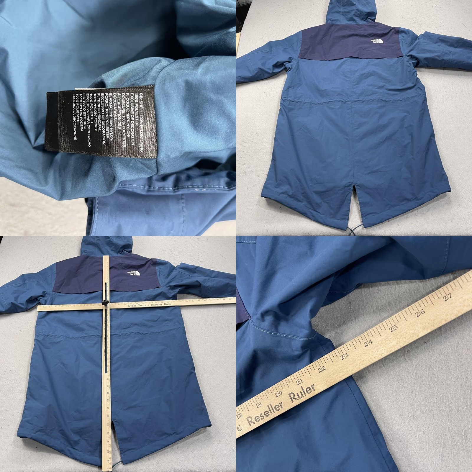 The North Face The North Face City Breeze Rain Parka Coat Mens M Blue DryVent Waterproof Hooded Full Zip Pockets Long Stand-Up Collar Embroidered Logo Vintage: No Size US M / EU 48-50 / 2 - 8 Thumbnail