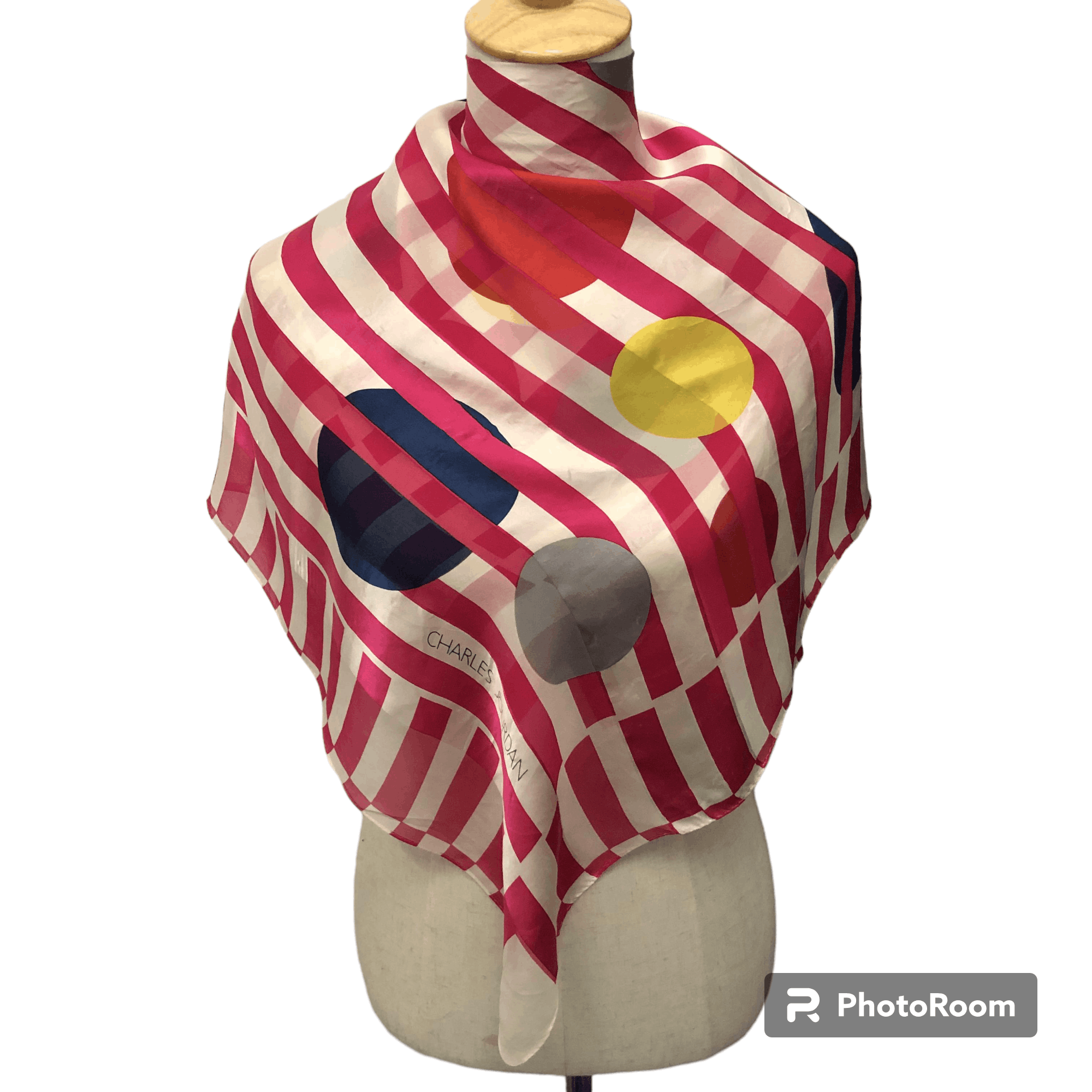 Charles Jourdan Vintage Charles Jourdan Polkadots Silk Scarf M360 Size ONE SIZE - 1 Thumbnail