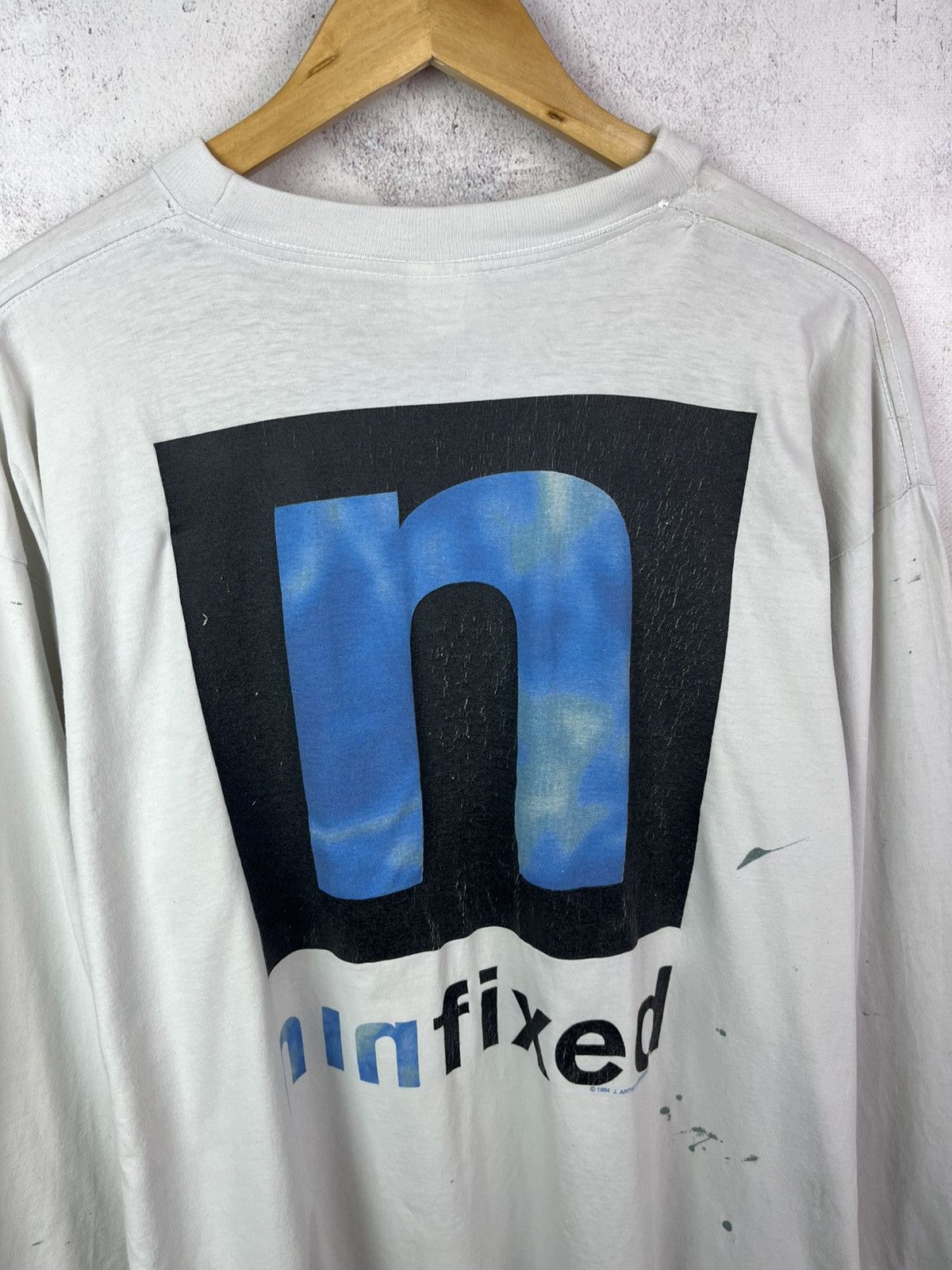 Band Tees Thrashed Vintage 1994 Nine Inch Nails NIN Broken Long-Sleeve Size US XL / EU 56 / 4 - 12 Thumbnail