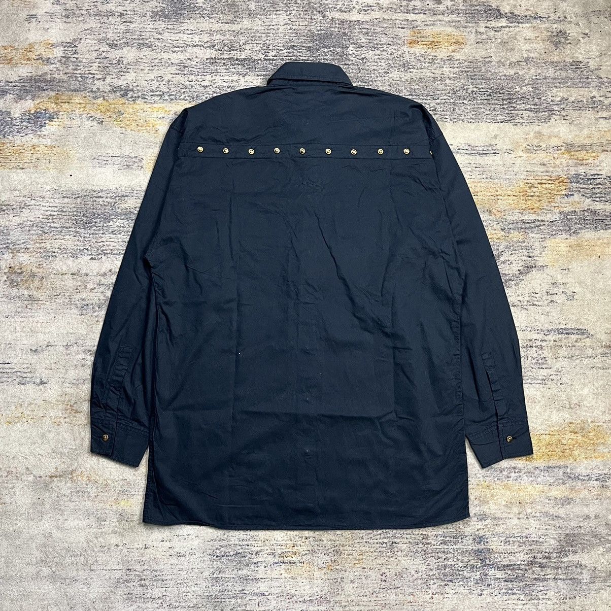 Versace × Vintage Vintage 90s Versace oversized studded medusa button shirt Size US M / EU 48-50 / 2 - 3 Thumbnail