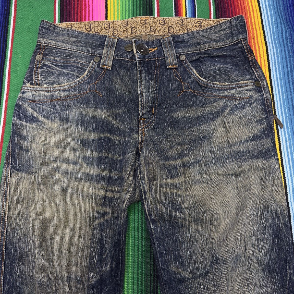 If Six Was Nine 💥edwin 503💥 Crazy Design Waist Navajo💥 Size US 31 - 3 Thumbnail