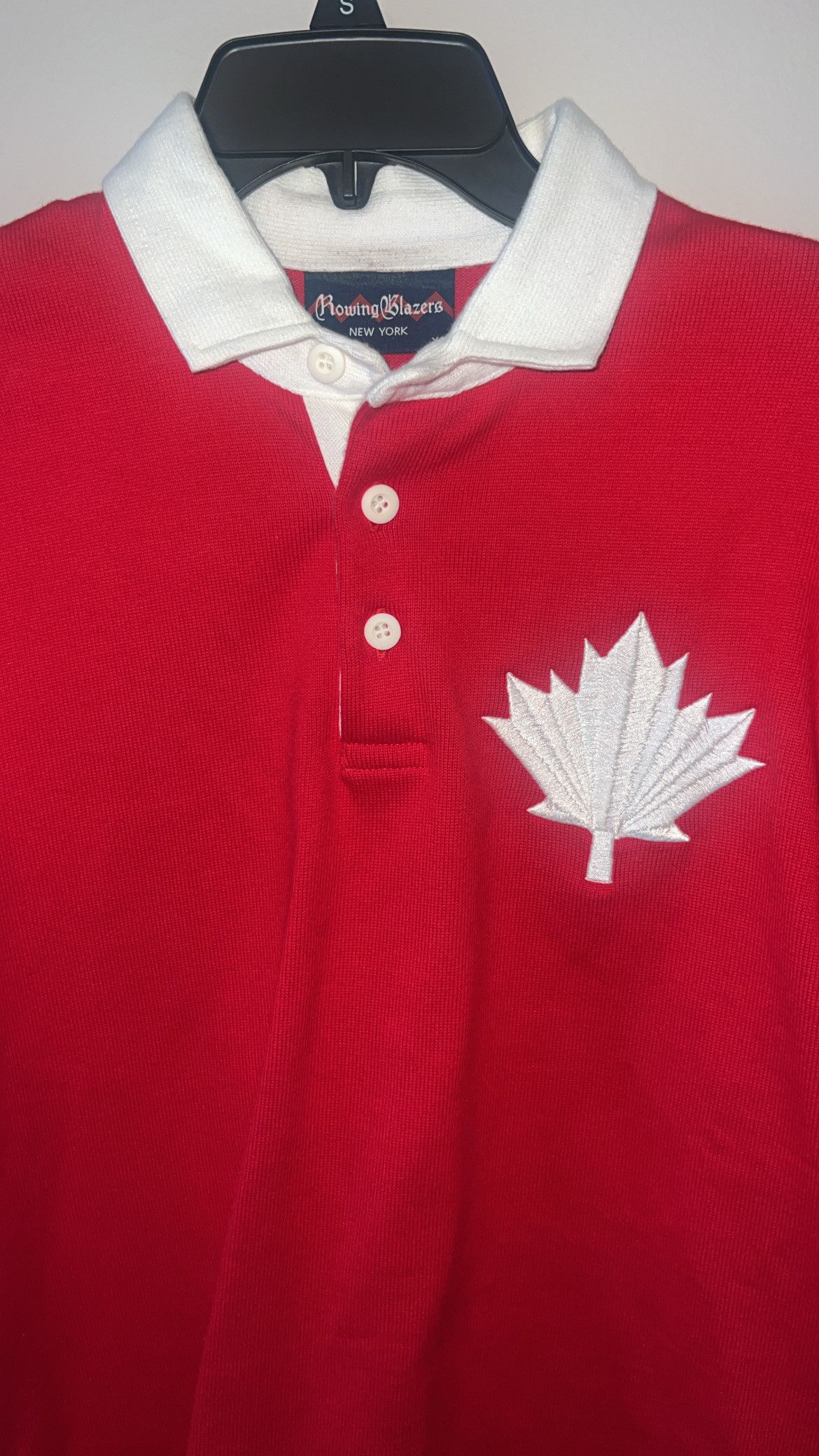 Rowing Blazers Rowing Blazers Canada Maple Leaf Long Sleeve Polo Shirt Size US XS / EU 42 / 0 - 2 Thumbnail