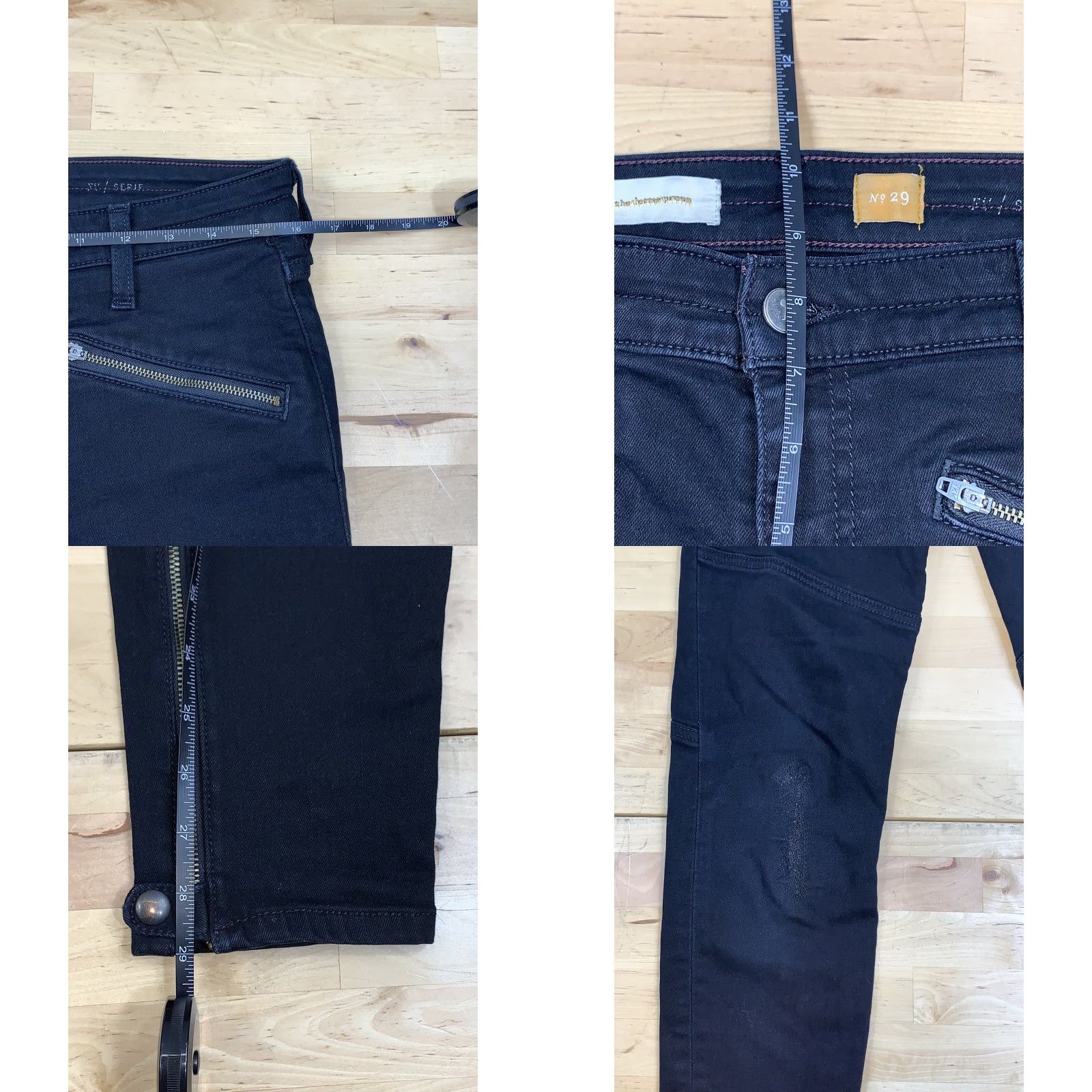 Vintage Pilcro and the Letterpress Jeans Zippers 29 Black Skinny Women Size 29 Distress #4845 Size 29" - 8 Thumbnail