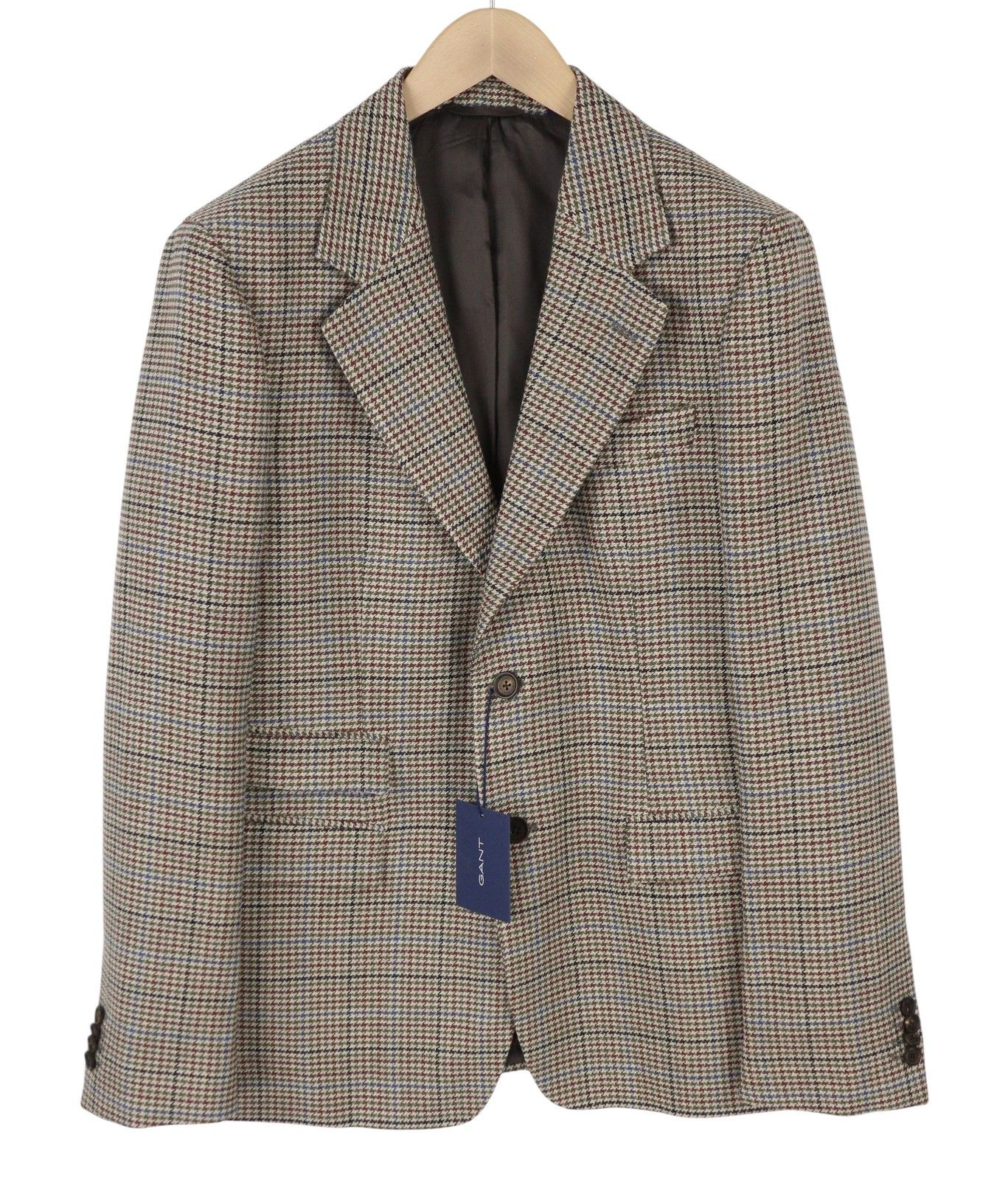 Gant HOUNDSTOOTH CHECK EU50 Dark Khaki Wool Blazer 87325 Size 40R - 4 Thumbnail