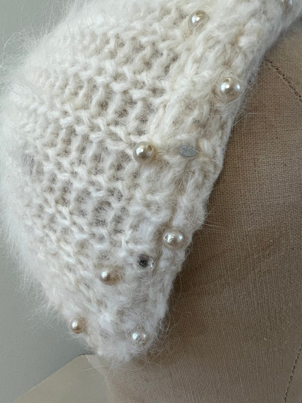 Vintage Handmade Infant Cashmere Crochet Beanie Cap Hat Newborn mint Size ONE SIZE - 4 Thumbnail