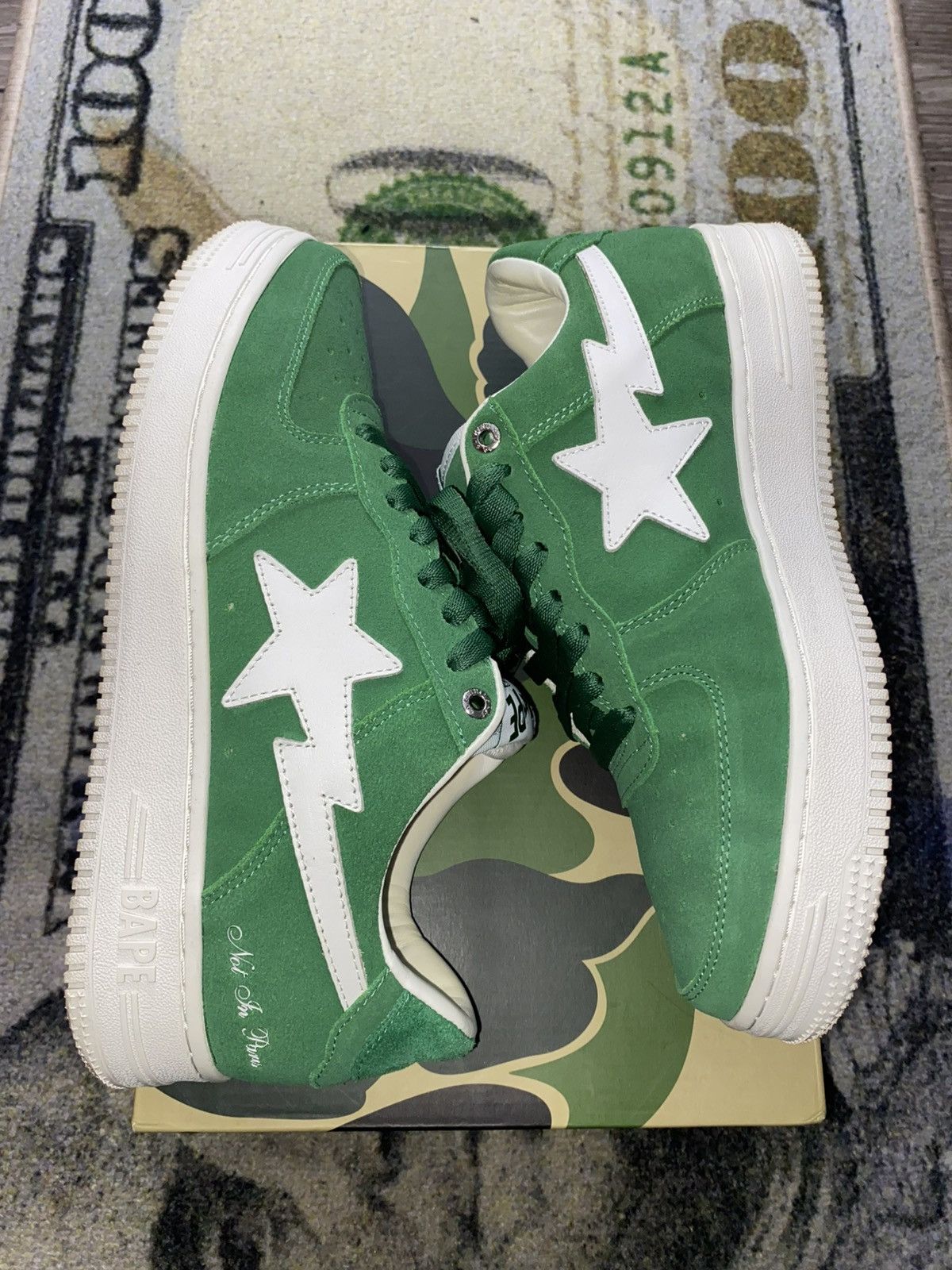 Bape × Highsnobiety × Japanese Brand BAPE x Highsnobiety Suede BAPE Sta Green Size US 9 / EU 42 - 1 Thumbnail