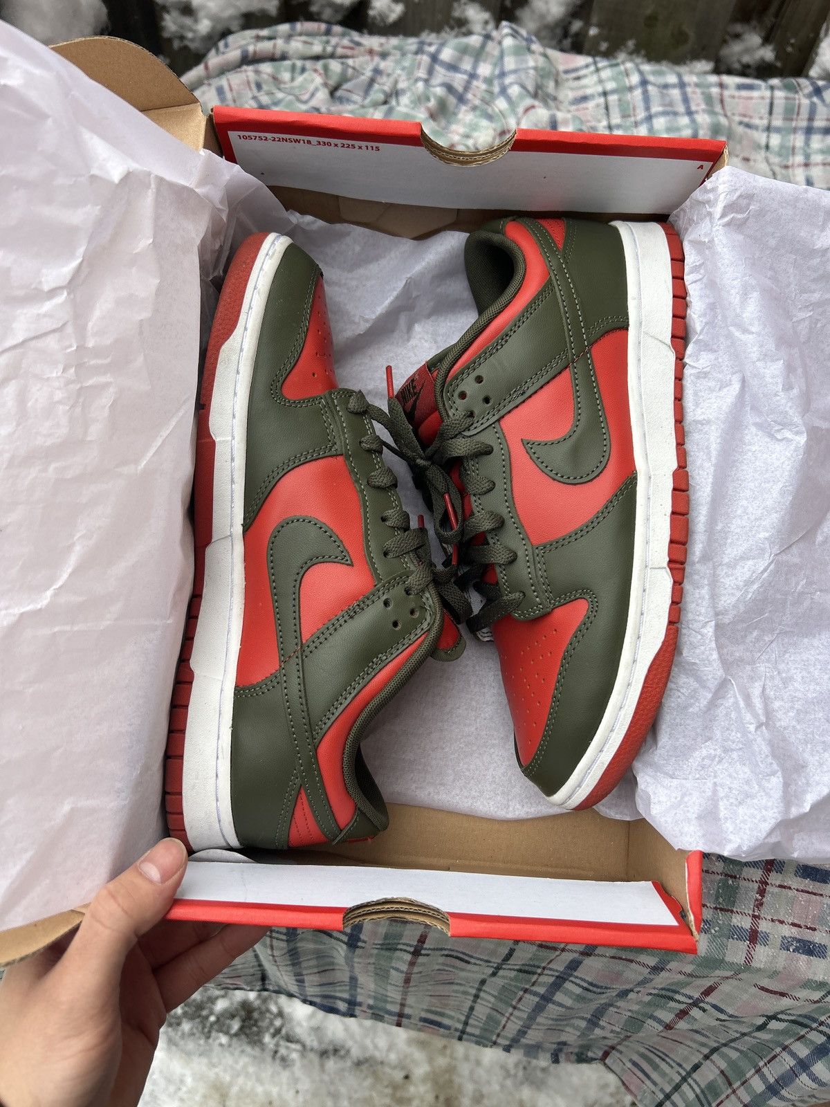 Nike Nike Dunk Low Mystic Red / Cargo Khaki Green Size US 9.5 / EU 42-43 - 8 Thumbnail