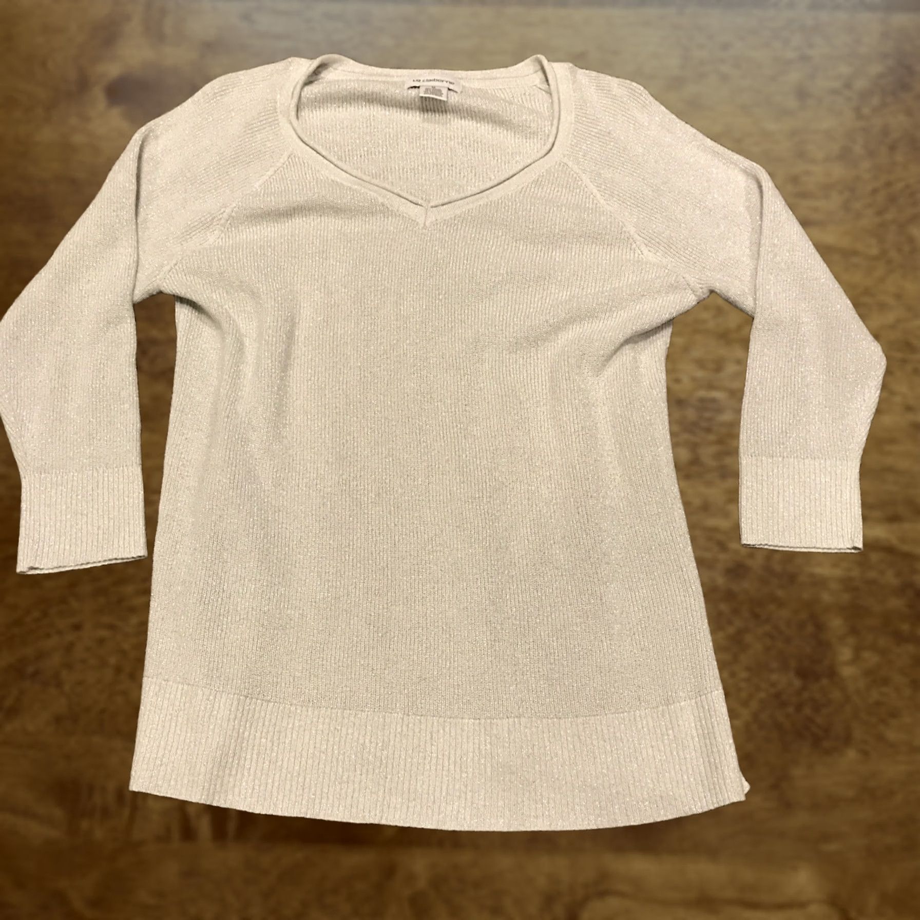 Liz Claiborne Liz Claiborne Womens M Gray Glitter Lightweight Sweater A4 Size M / US 6-8 / IT 42-44 - 1 Thumbnail