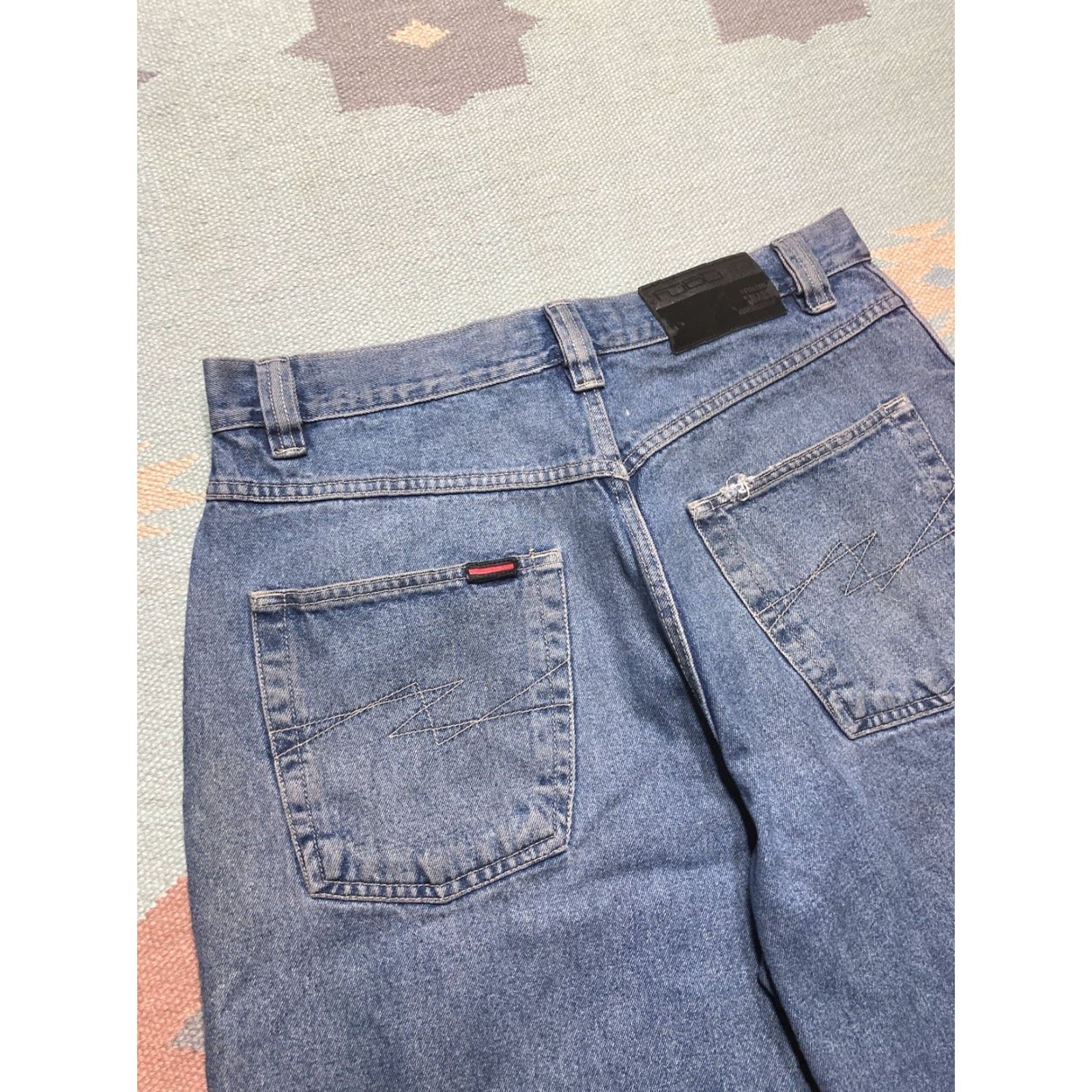 Fubu VINTAGE FUBU Baggy Jeans Shorts Jorts Wide Leg Hip Hop 35 IN Mens Blues 35 14” Inseam 25” Outseam Size US 35 - 3 Thumbnail