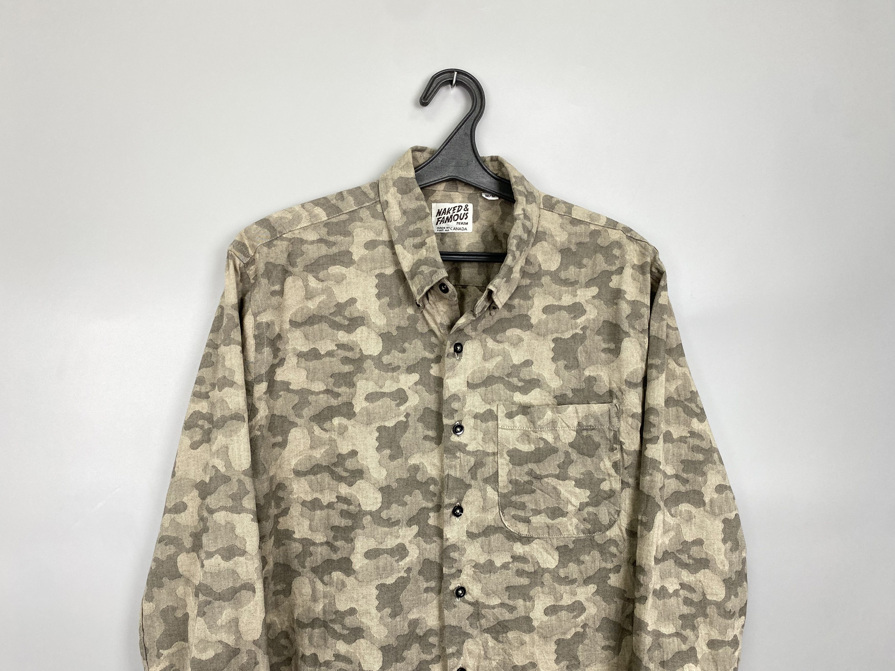 Naked & Famous Naked Famous Camo Button Up Overshirt Made in Canada Size US M / EU 48-50 / 2 - 2 Thumbnail