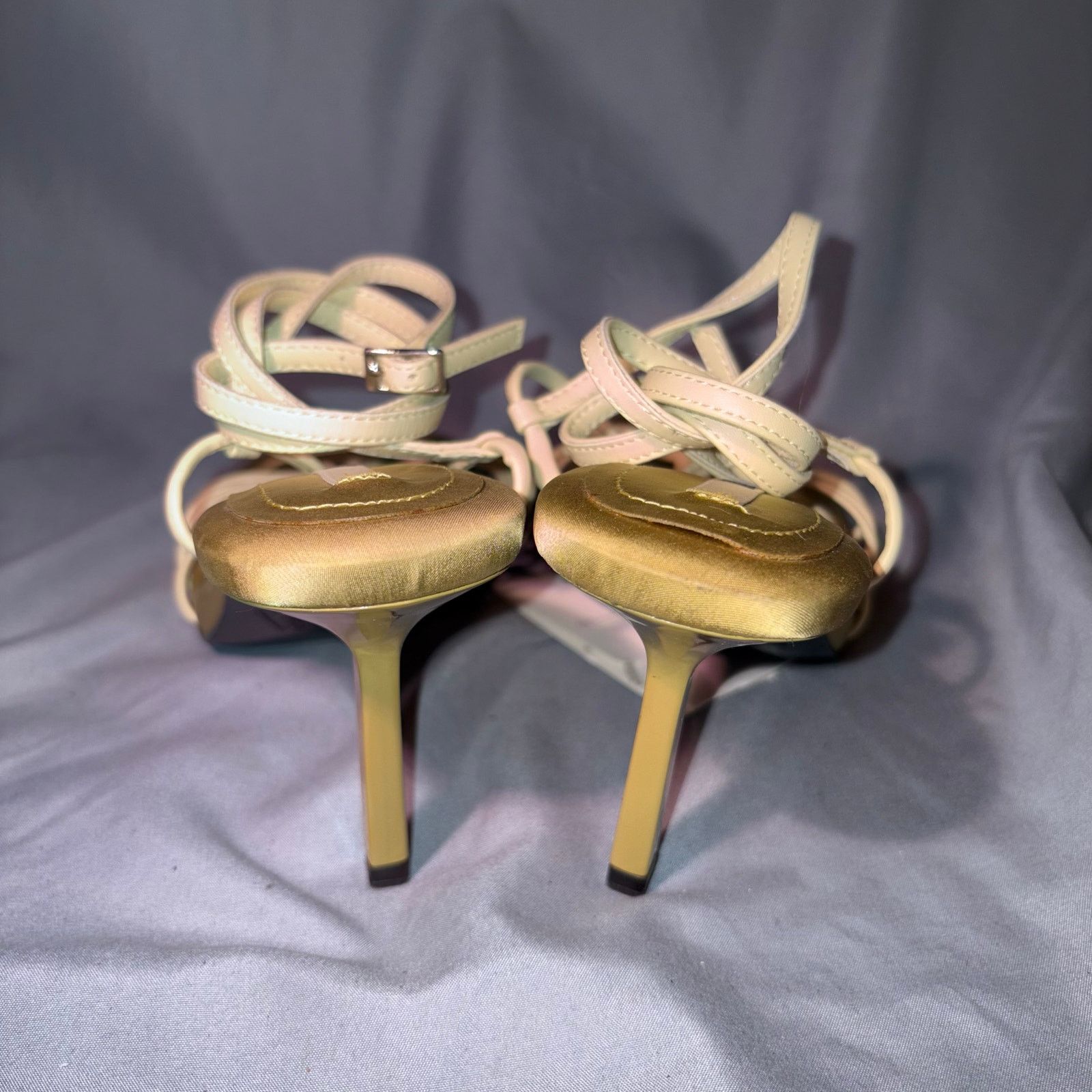 Zara Zara Butter Yellow Strappy Lace-Up Heels Size 6.5 NWT Size US 6.5 / IT 36.5 - 4 Thumbnail