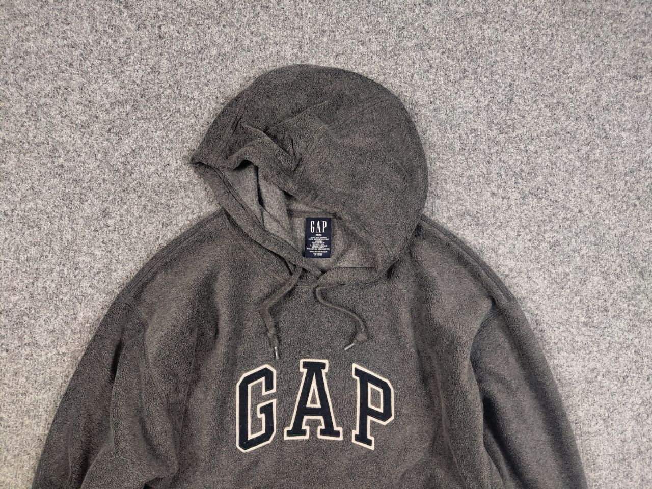 Gap Vintage 90's Gap Usa Dark Gray Fleece Center Logo Hoodie Size US M / EU 48-50 / 2 - 8 Thumbnail
