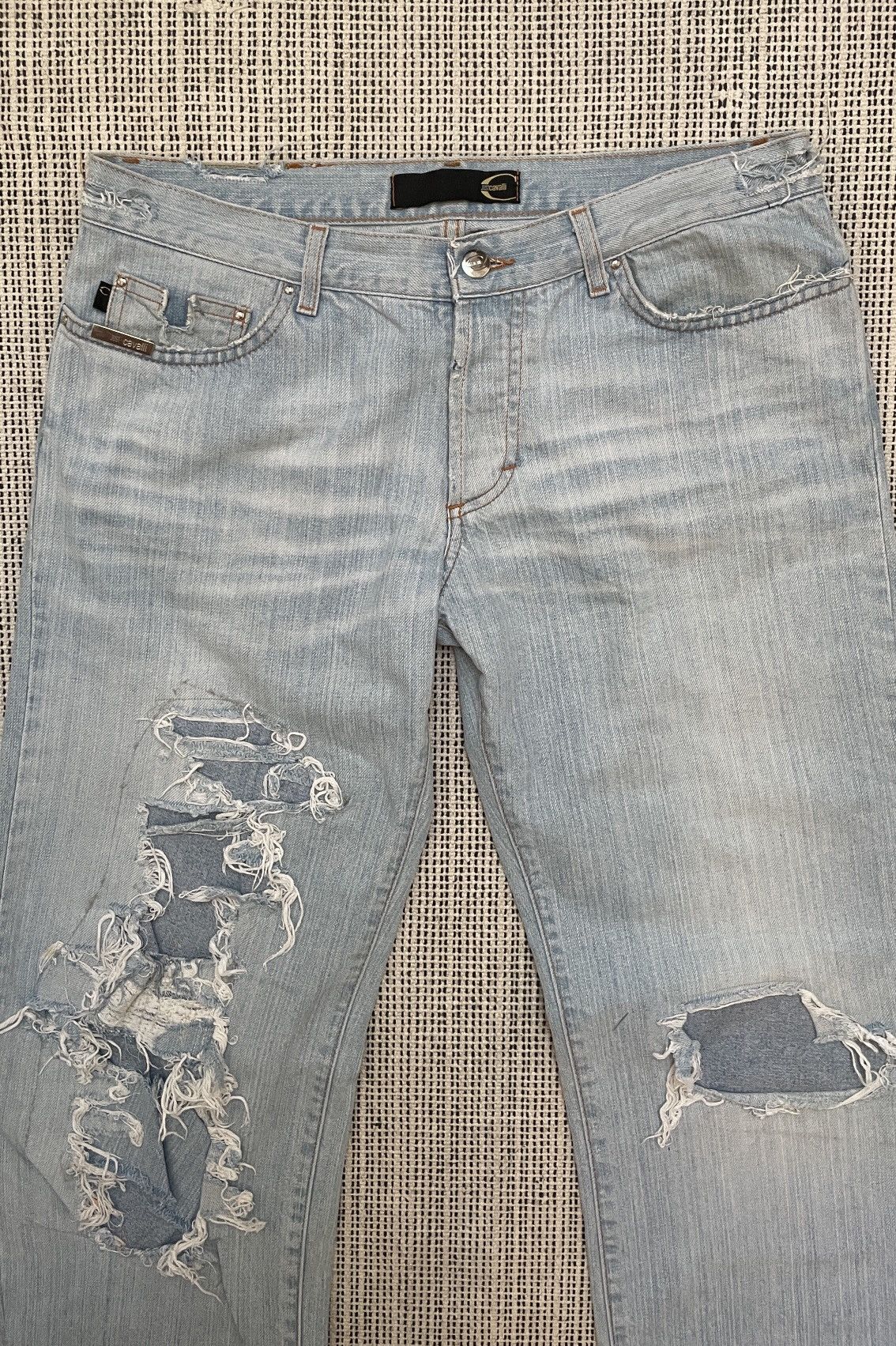 Roberto Cavalli JUST ROBERTO CAVALLI DISTRESSED VINTAGE DESIGN DENIM JEANS Size US 34 / EU 50 - 3 Thumbnail
