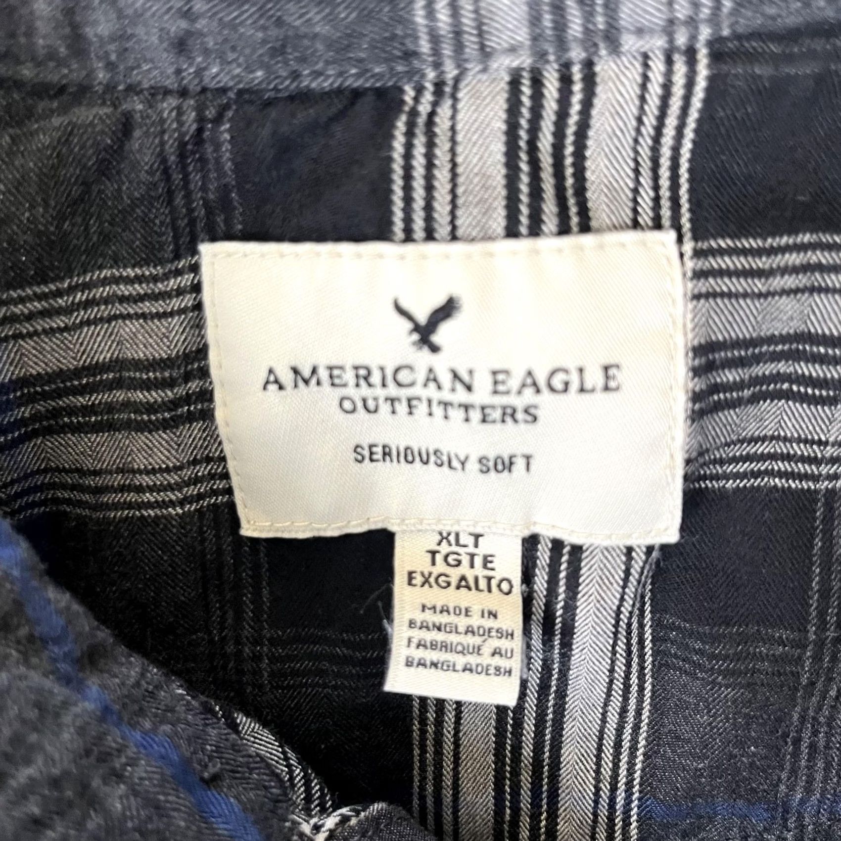American Eagle Outfitters VINTAGE American Eagle Outfitters Shirt Mens XLT Blue Plaid Long Sleeve Snap Front Size US XL / EU 56 / 4 - 3 Thumbnail