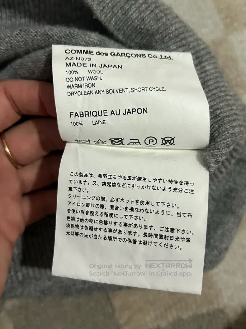 Comme des Garcons Comme Des Garcons Light Gray Wool Knit Cardigan Size XL / US 12-14 / IT 48-50 - 7 Thumbnail
