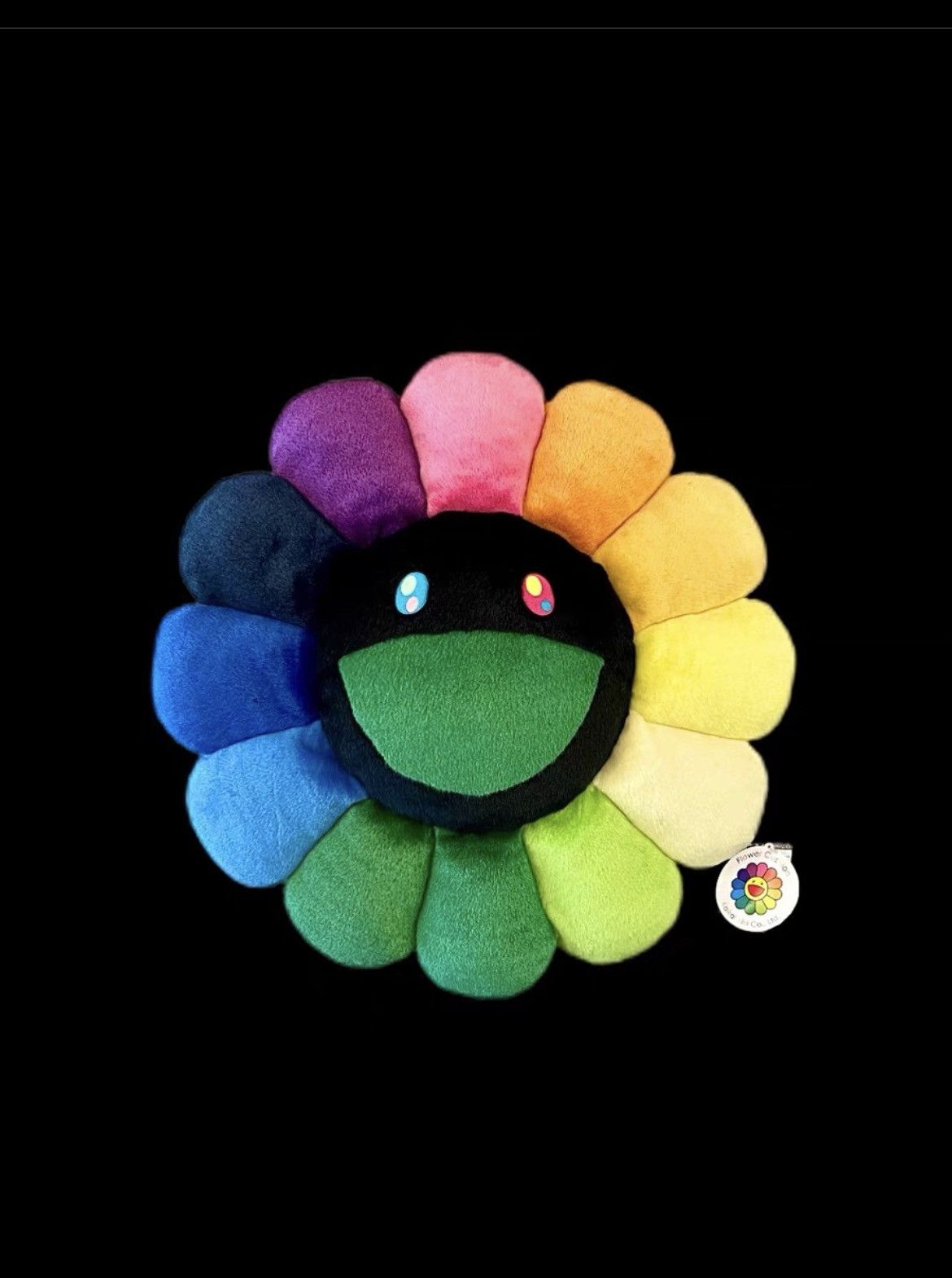 Takashi Murakami Takashi Murakami - Rainbow and Black Flower Cushion 60CM Size ONE SIZE - 1 Thumbnail