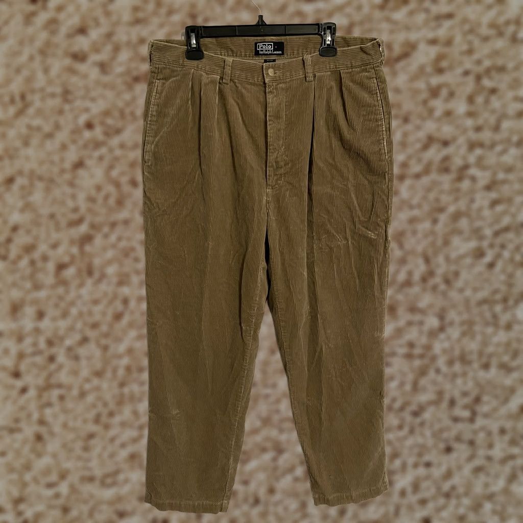 Polo Ralph Lauren VINTAGE Polo Ralph Lauren Andrew Khaki Beige Cords Corduroy Pants Mens 36x30 Size US M / EU 48-50 / 2 - 1 Thumbnail