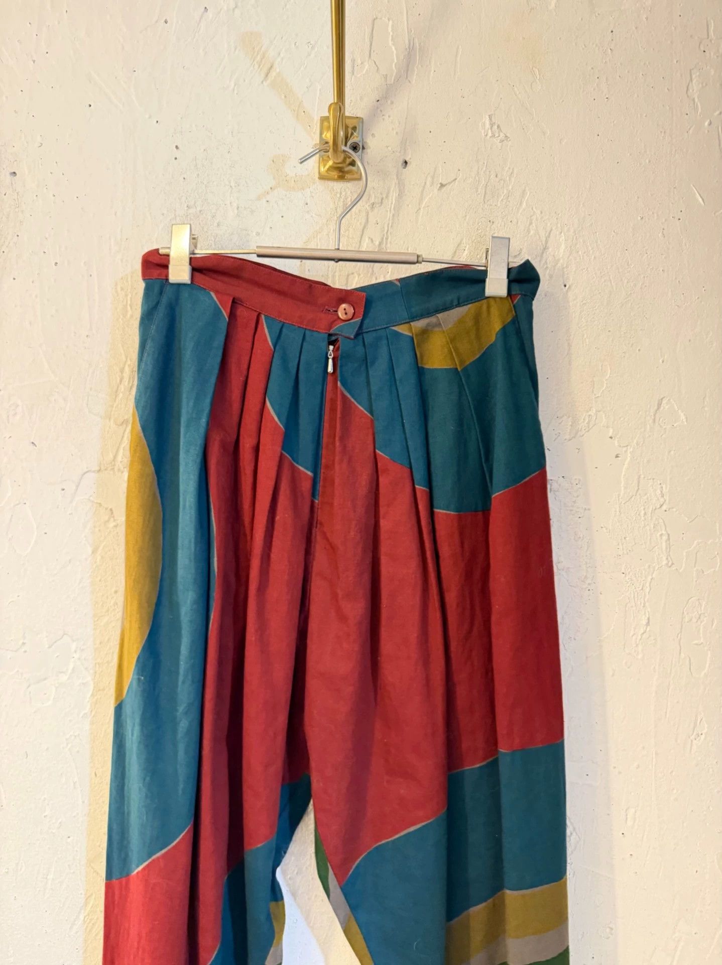 Kenzo 1983ss Geo Print Cotton-Linen Trousers S-M, Men's (Size 30) — image 4 of 6