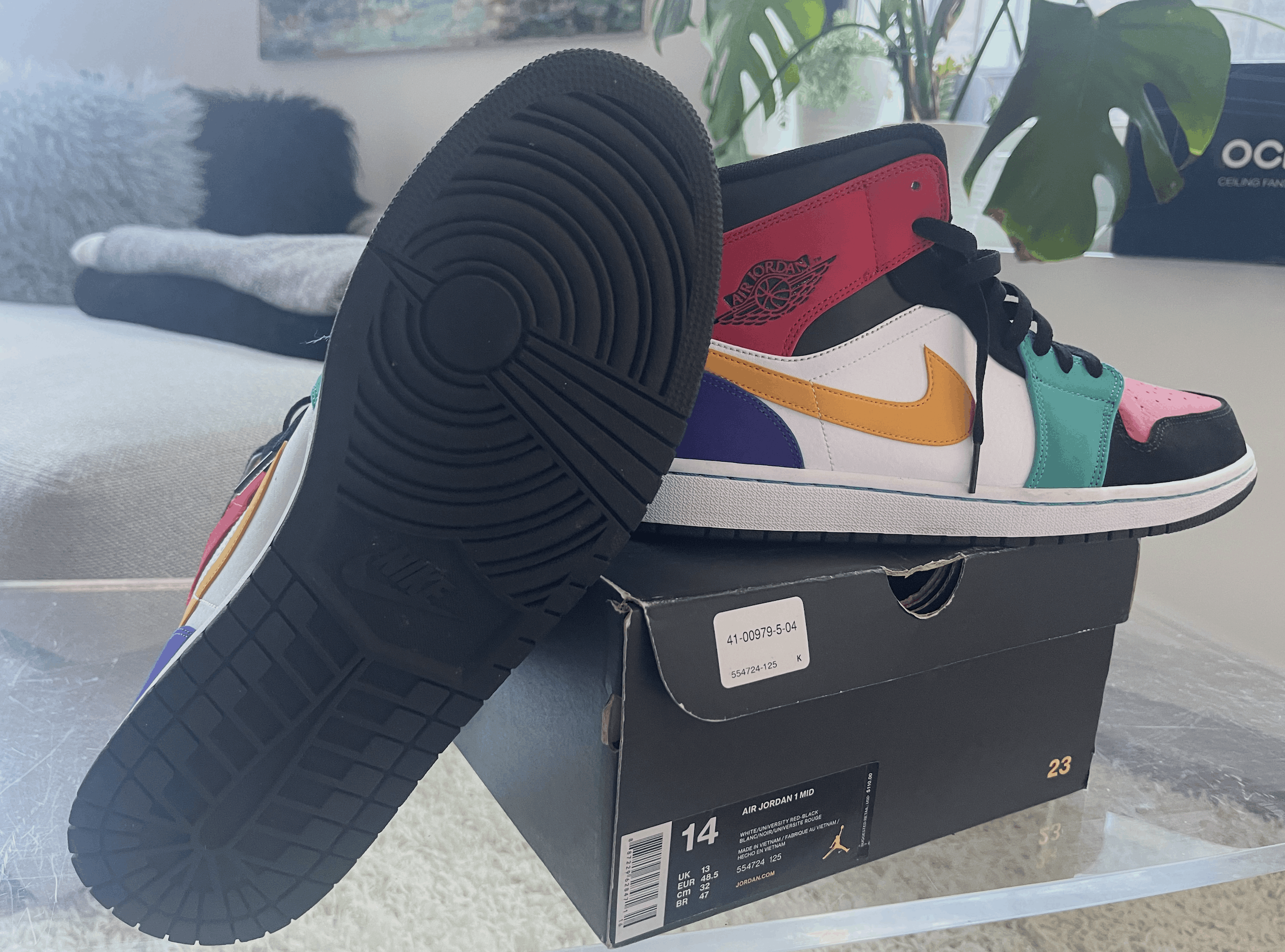 Nike Nike Jordan 1 mid Bred Multi-Color Size US 14 / EU 47 - 5 Thumbnail