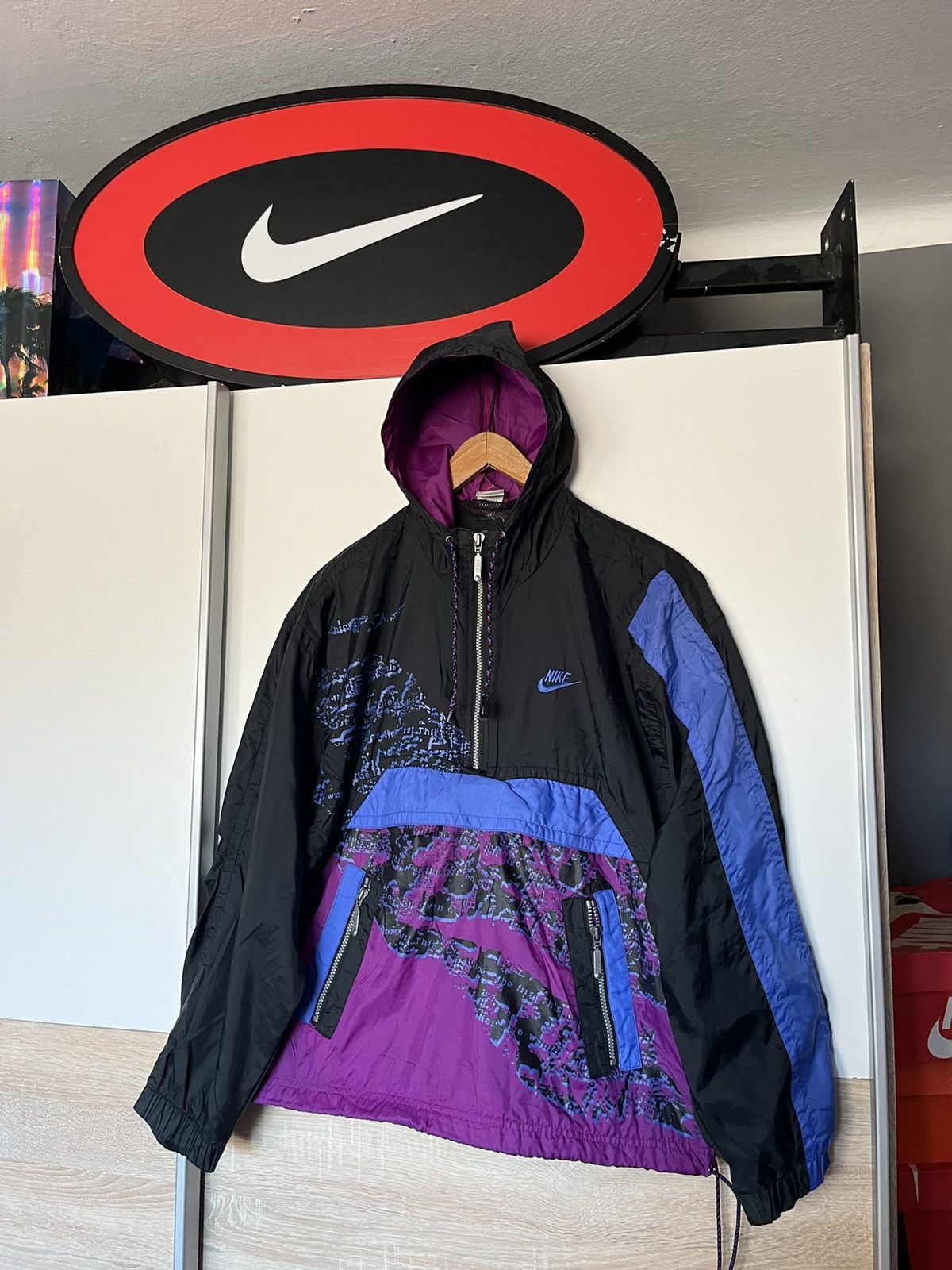 Nike × Vintage Vintage 1980 Nike 1/2 Zip Up Anorak Jacket Parachute Opium x Size US S / EU 44-46 / 1 - 1 Thumbnail