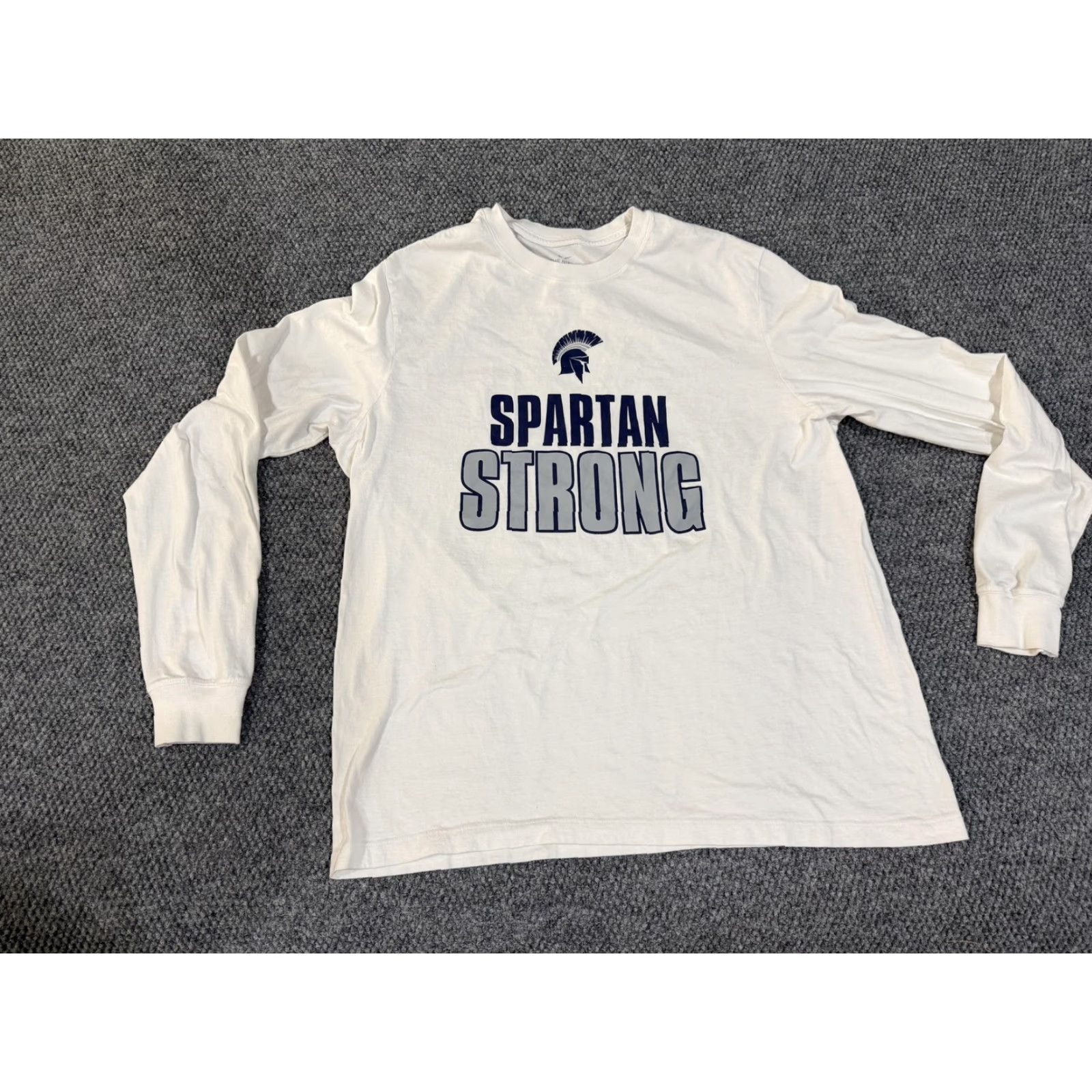 Nike Nike Shirt Mens XL White Spartan Strong Long Sleeve Tee T-Shirt Athletic Size US XL / EU 56 / 4 - 5 Thumbnail