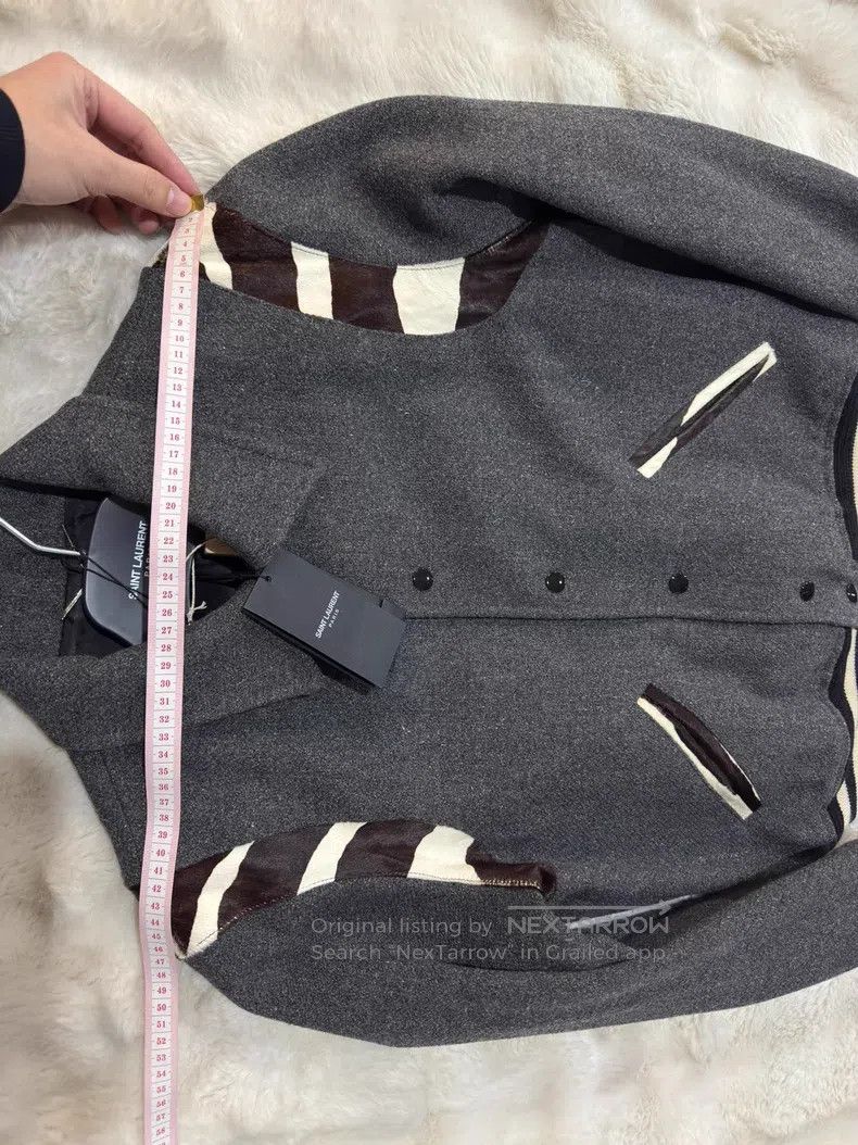 Saint Laurent Paris Saint Laurent Paris Gray Zebra Print Baseball Jacket Size US S / EU 44-46 / 1 - 5 Thumbnail