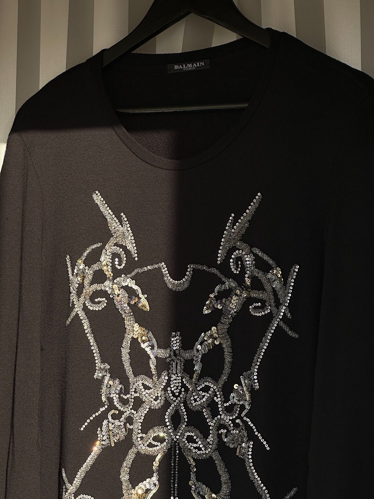 Balmain BALMAIN Decarnin FW2008 Gothic Sequin Embellished Sweater Size US M / EU 48-50 / 2 - 5 Thumbnail