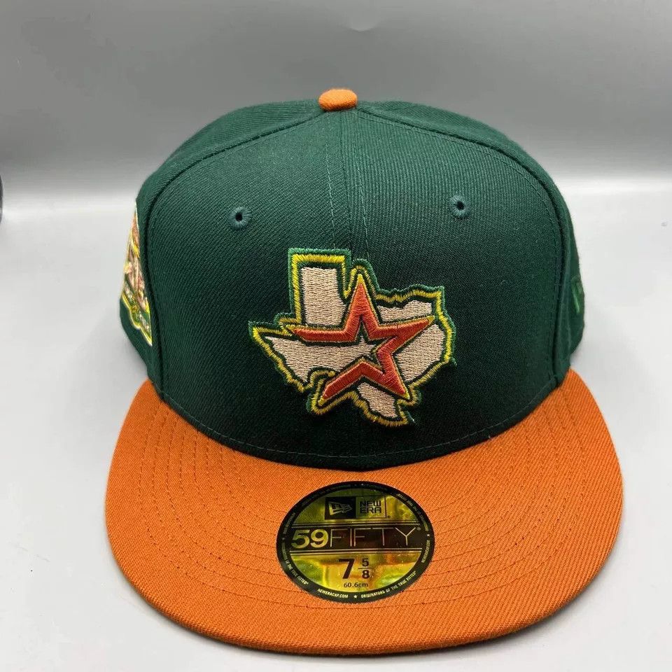 New Era Houston Astros Hat Men 7 5/8 59Fifty New Era MLB Fitted Cap Size ONE SIZE - 3 Thumbnail