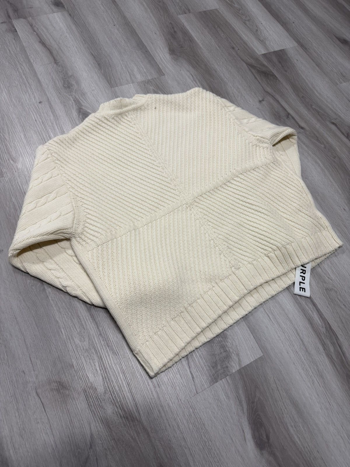 Purple Brand Purple Brand Cable Sweater Pullover Whisper White Gothic Size US M / EU 48-50 / 2 - 4 Thumbnail