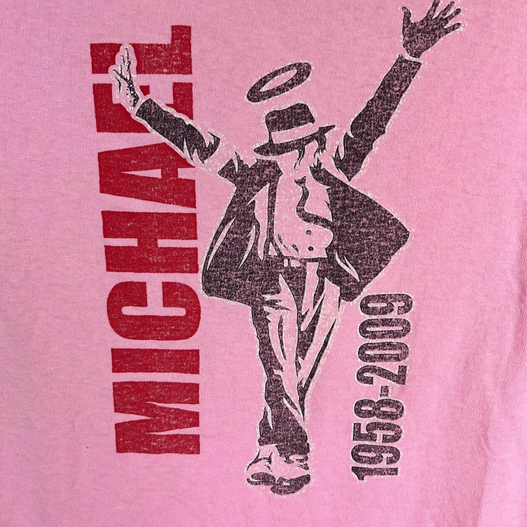 Vintage MICHAEL JACKSON T shirt Men L Short Sleeve Crew Neck Pink Graphic Print 2009 Music Pop Icon Deluxe Limited Edition Shirt Size US L / EU 52-54 / 3 - 2 Thumbnail