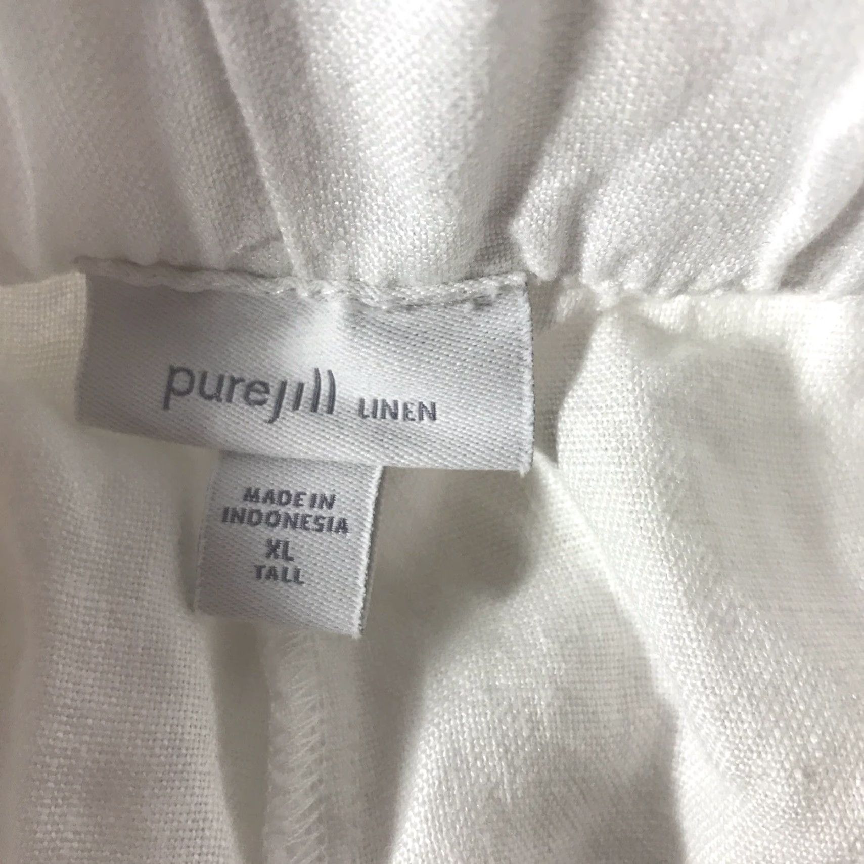 Vintage Pure Jill Pants XL Tall Linen White Cropped Pull On Womens Size 40" / US 18 - 6 Thumbnail