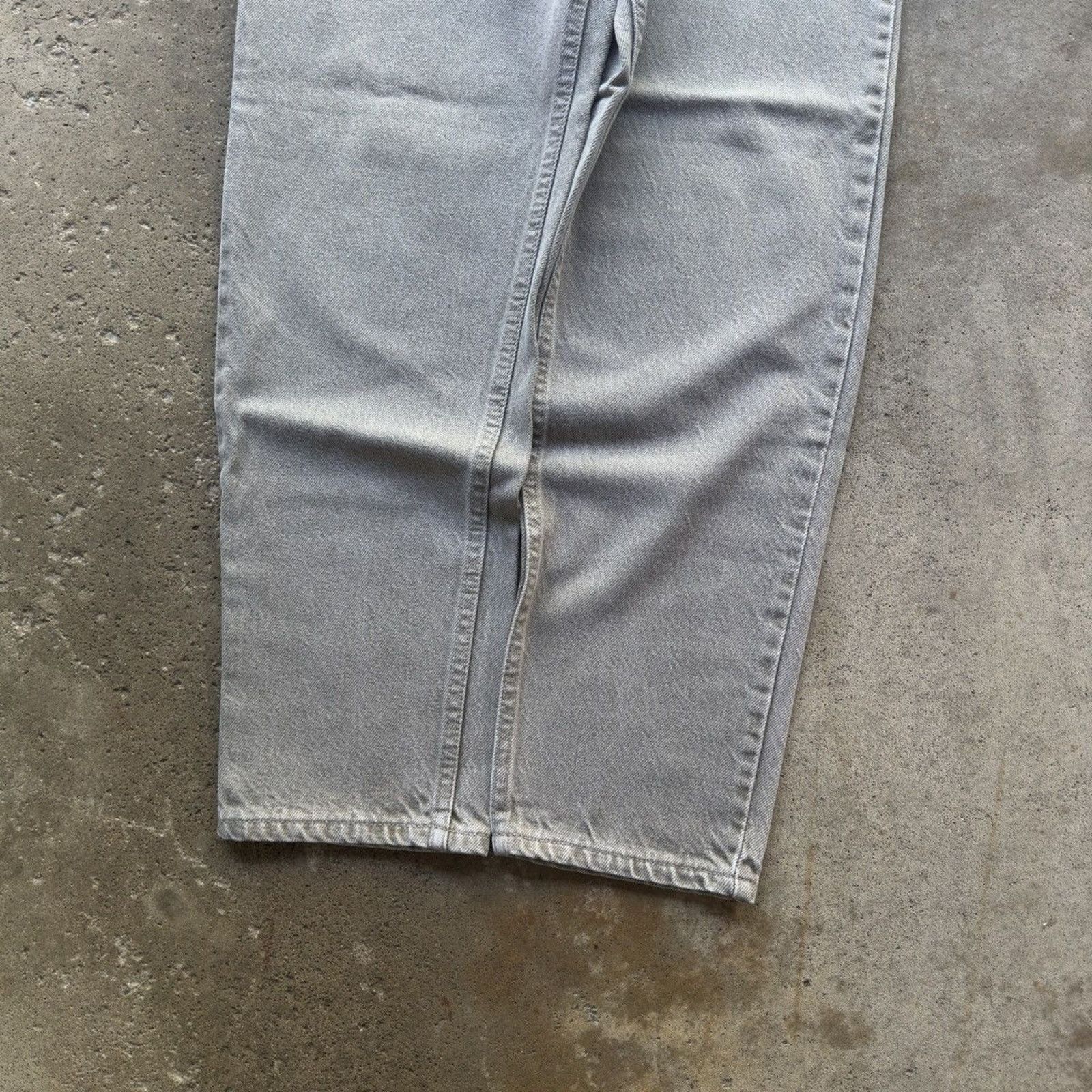 Levi's Vintage 90s Levi's 550 Grey Denim Jeans ERD Grunge Chrome Size US 31 - 9 Thumbnail