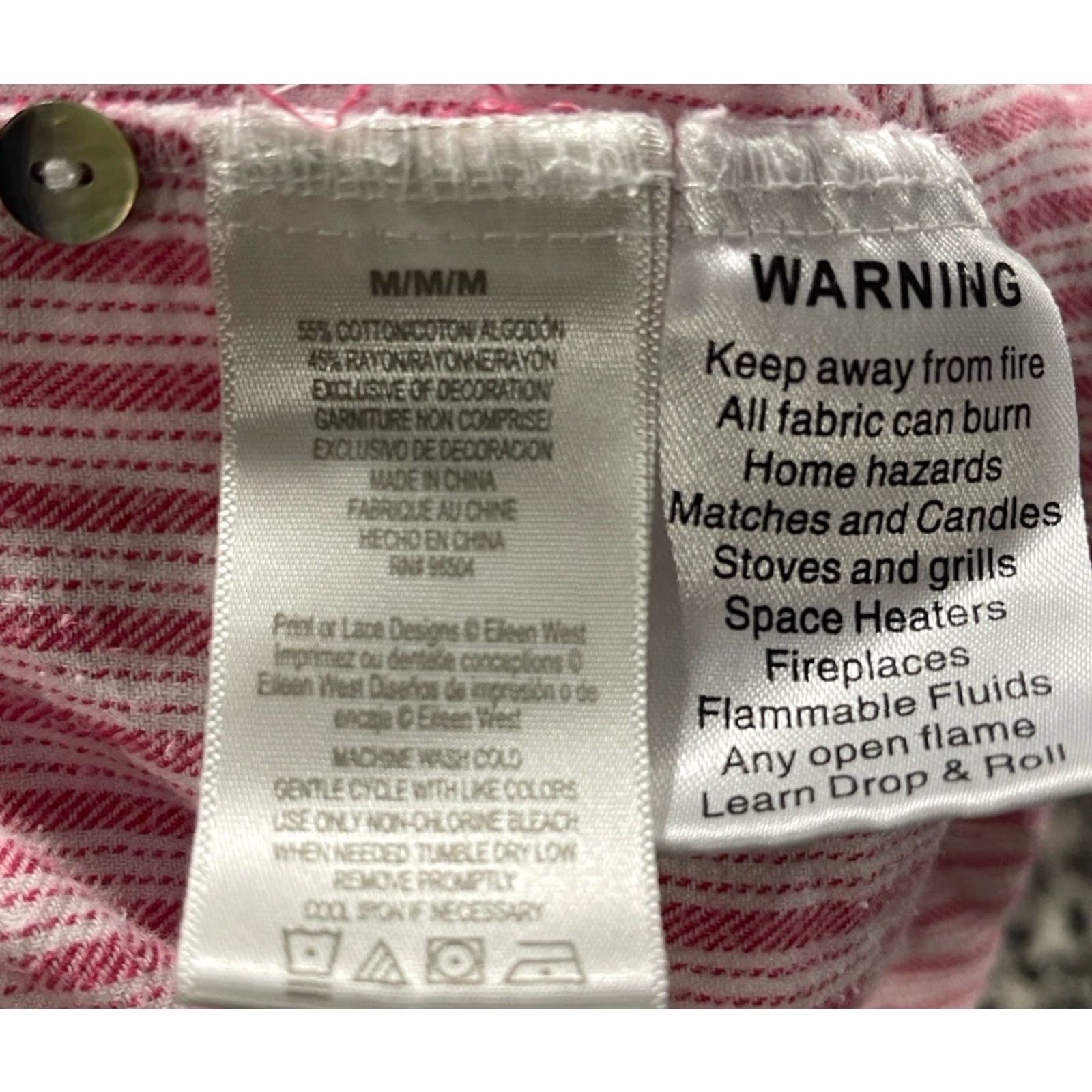 Vintage Eileen West Women’s Nightgown Size M Pink White Striped Modest Cottage Long Size ONE SIZE - 6 Thumbnail
