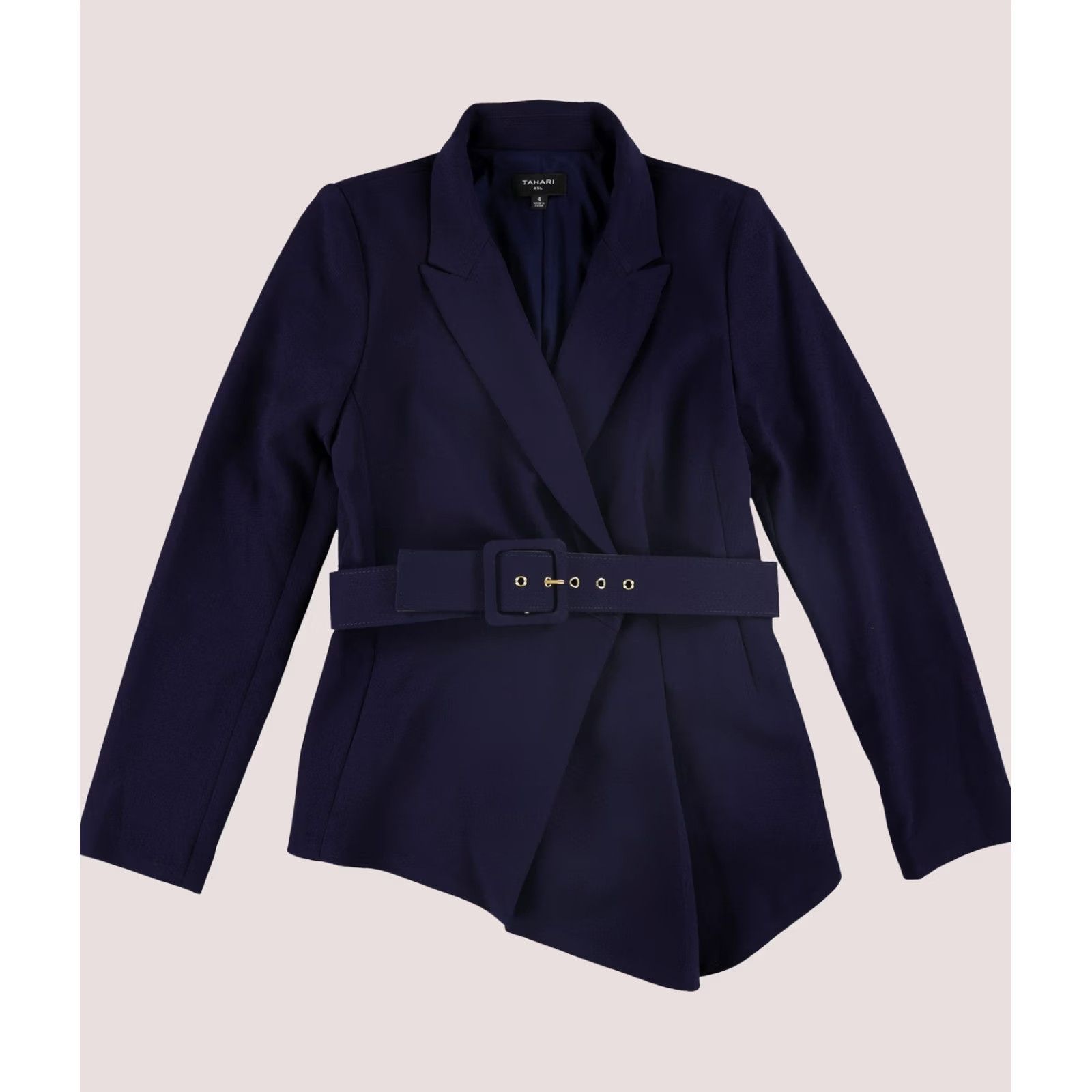 Vintage Tahari Womens Blazer Jacket Blue Size 4 Belted Two Button Size S / US 4 / IT 40 - 1 Thumbnail
