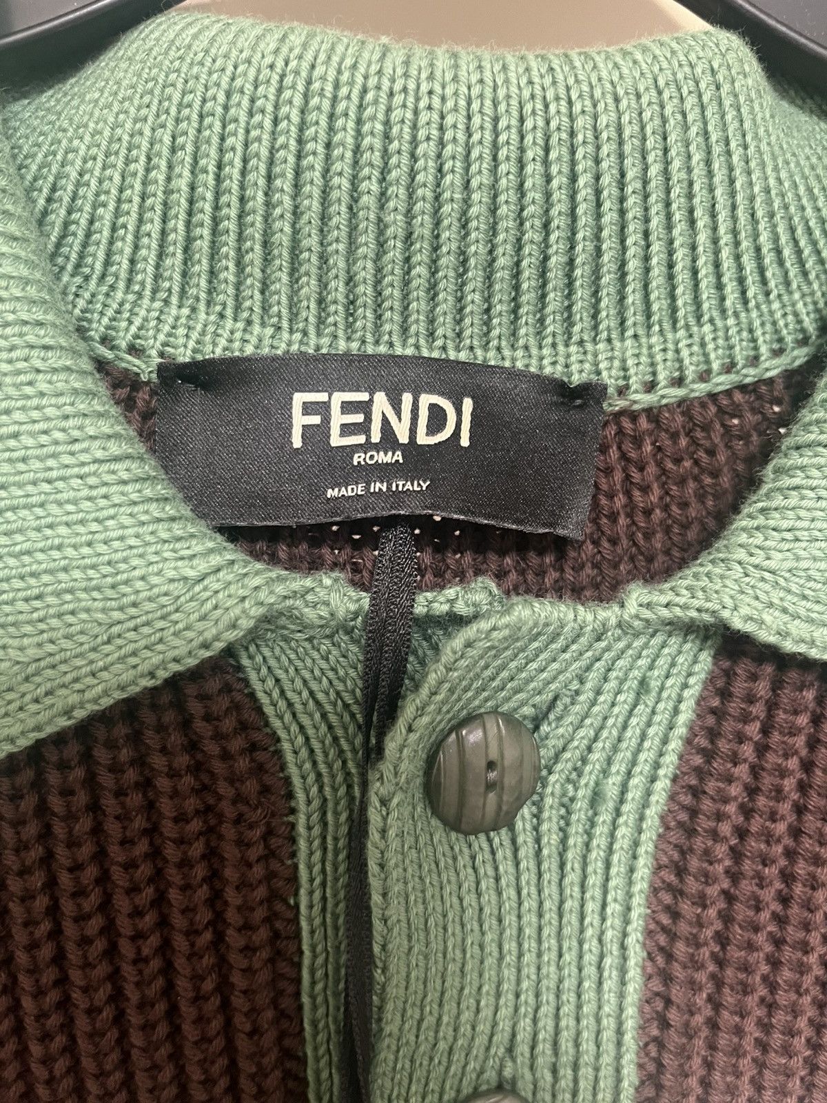 Fendi Fendi Polo/Cardigan Knit Sz 50 Size US M / EU 48-50 / 2 - 2 Thumbnail
