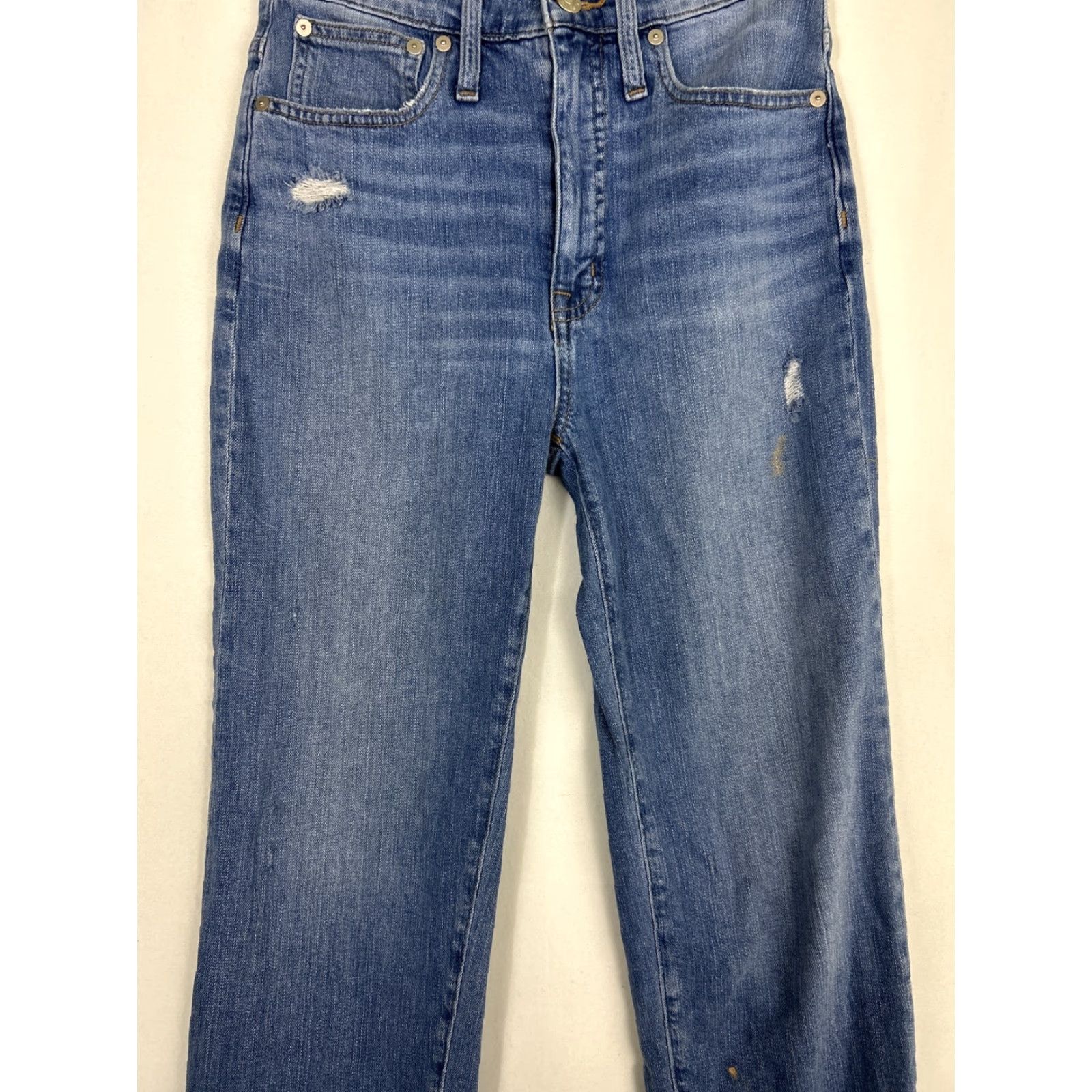 Madewell Madewell Jeans Classic Straight Cotton Stretch 27 27x25.5 Blue Corson Wash Womens Denim Regular High Rise Zip Button Logo Size 27" / US 4 / IT 40 - 4 Thumbnail