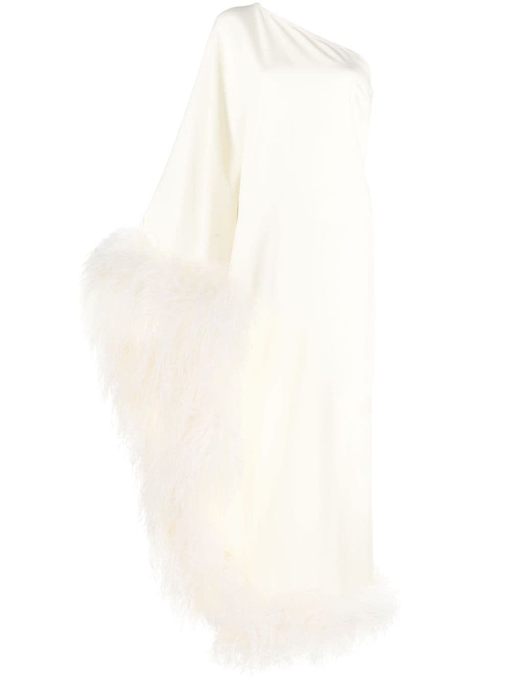 Other UBUD ONE-SHOULDER FEATHER-TRIMMED CREPE MAXI DRESS Size S / US 4 / IT 40 - 1 Thumbnail